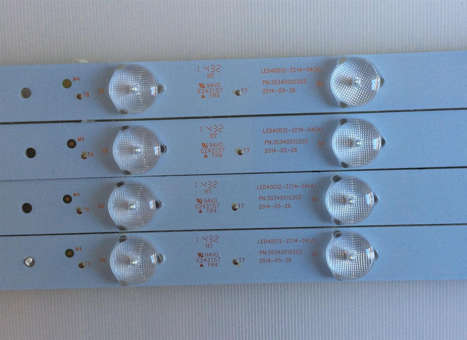 KIT DE LED´S PARA TV ( 4 PIEZAS ) / RCA / 30340012203 / LED40D12-ZC14-04(A) / PANEL V400HJ6-PE1 / MODELO 40" - Imagen 2