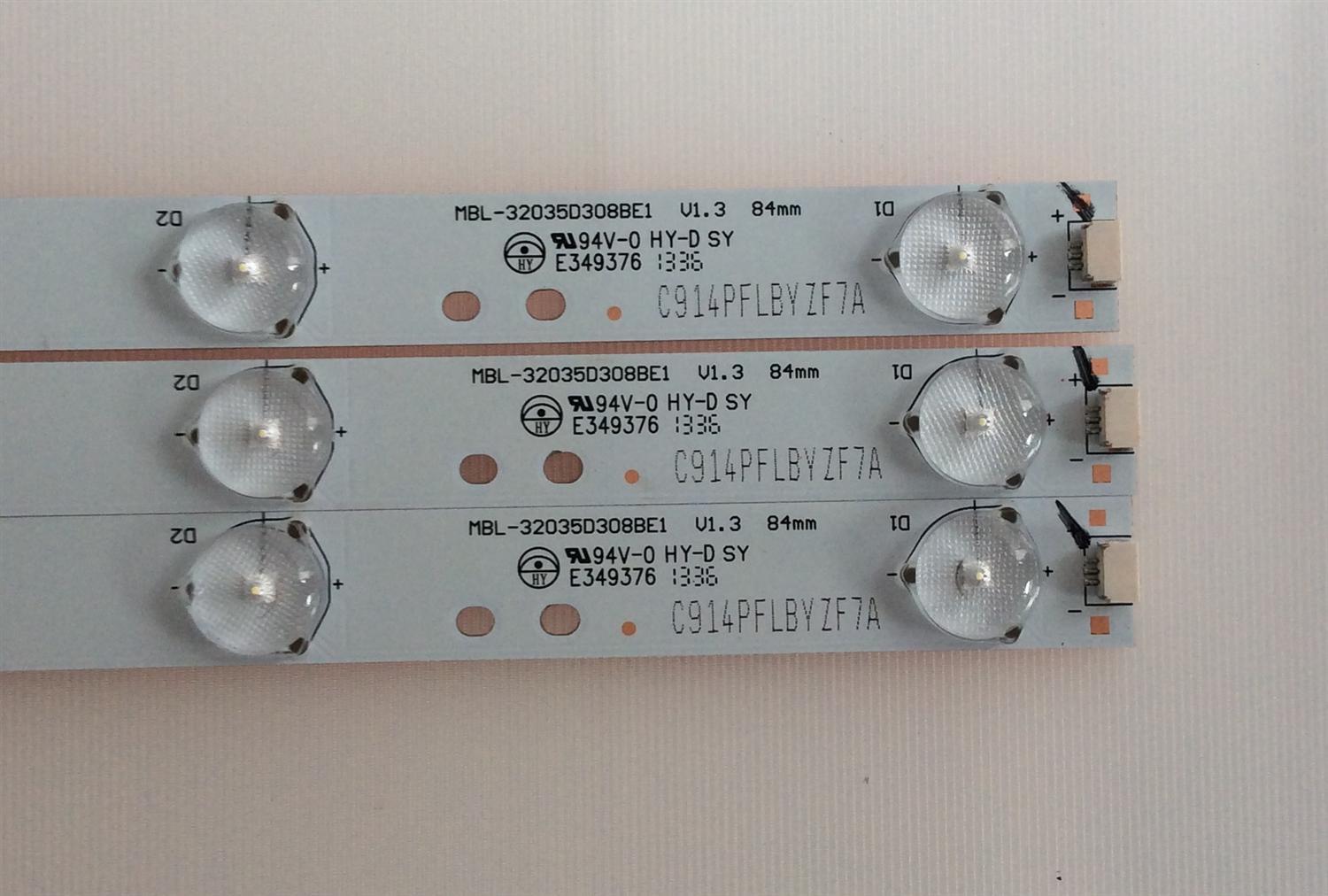 KIT DE LED´S PARA TV ( 3 PIEZAS ) / UPSTAR /  MBL-32035D308BE1  V1.3    84mm / C914PFLBYZF7A / MODELOS P32EA8 / P32EWX6 - Imagen 2