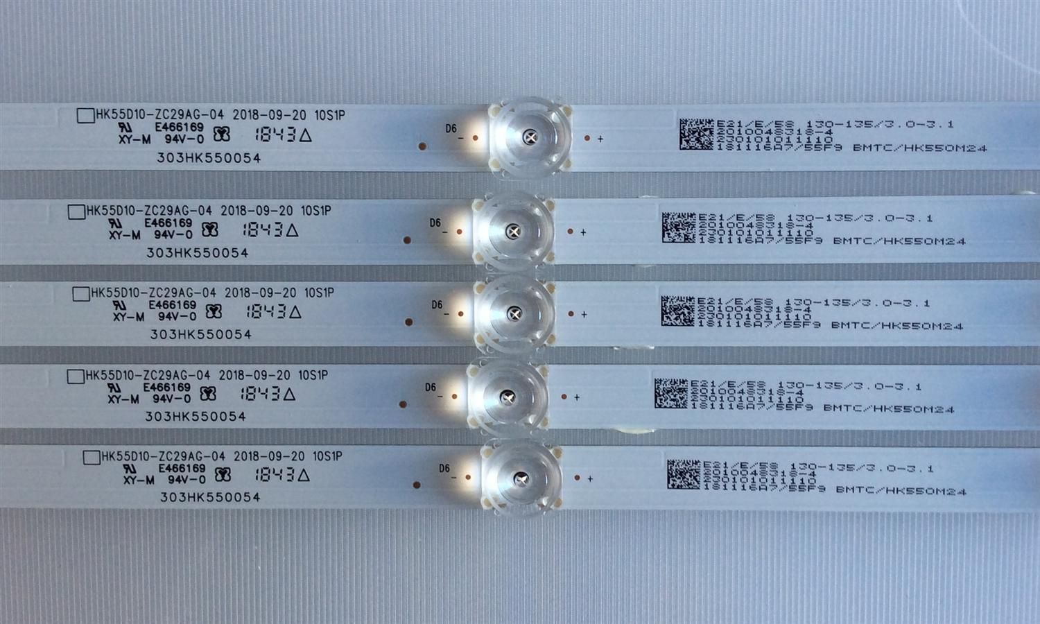 KIT DE LED´S PARA TV ( 5 PIEZAS ) / SCEPTRE / 303HK550054 / HK55D10-ZC29AG-04 / HK550M24 / MODELO W55 - Imagen 2