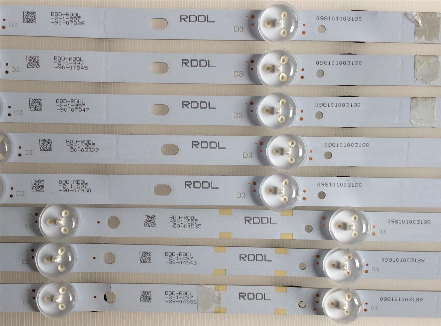 KIT DE LED'S VIZIO ((INCOMPLETO SOLO 8 PIEZAS)) / NUMERO DE PARTE IC-A-VZAA55D829 / IC-A-VZAA55D829A / IC-A-VZAA55D829B / 098101003189 / 098101003190 / PANEL LSC550FN11 / MODELO D55-E0 LAUSVPAT / NOTA IMPORTANTE:KIT CONSTA DE 10 PIEZAS EN TOTAL - Imagen 3