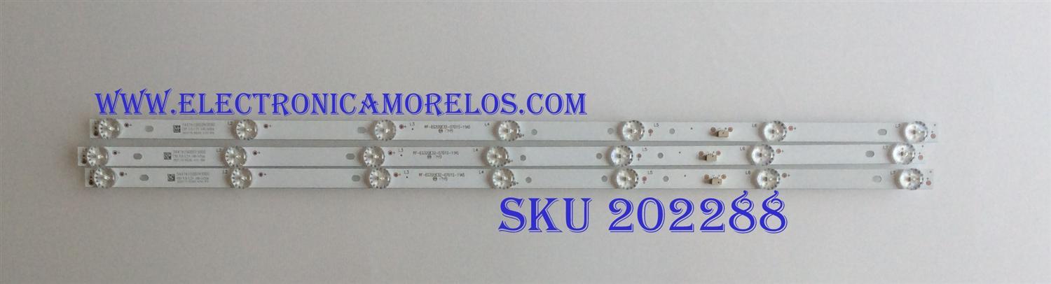 KIT DE LED´S PARA TV ( 3 PIEZAS ) UPSTAR / LG / RF-EG320E32-0701S-11A5 / 344761000093000 / PANEL BOEI320WX1-01 / MODELO 32LJ500B-UB / 32"