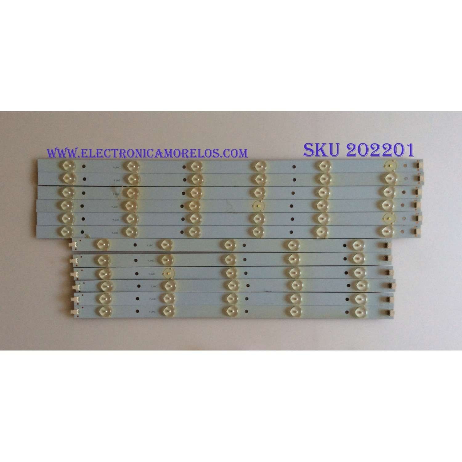 KIT DE LED'S PARA TV (12 PIEZAS) / YJHC.. / PANEL SM480SCA04 / MODELO AET48400FWD