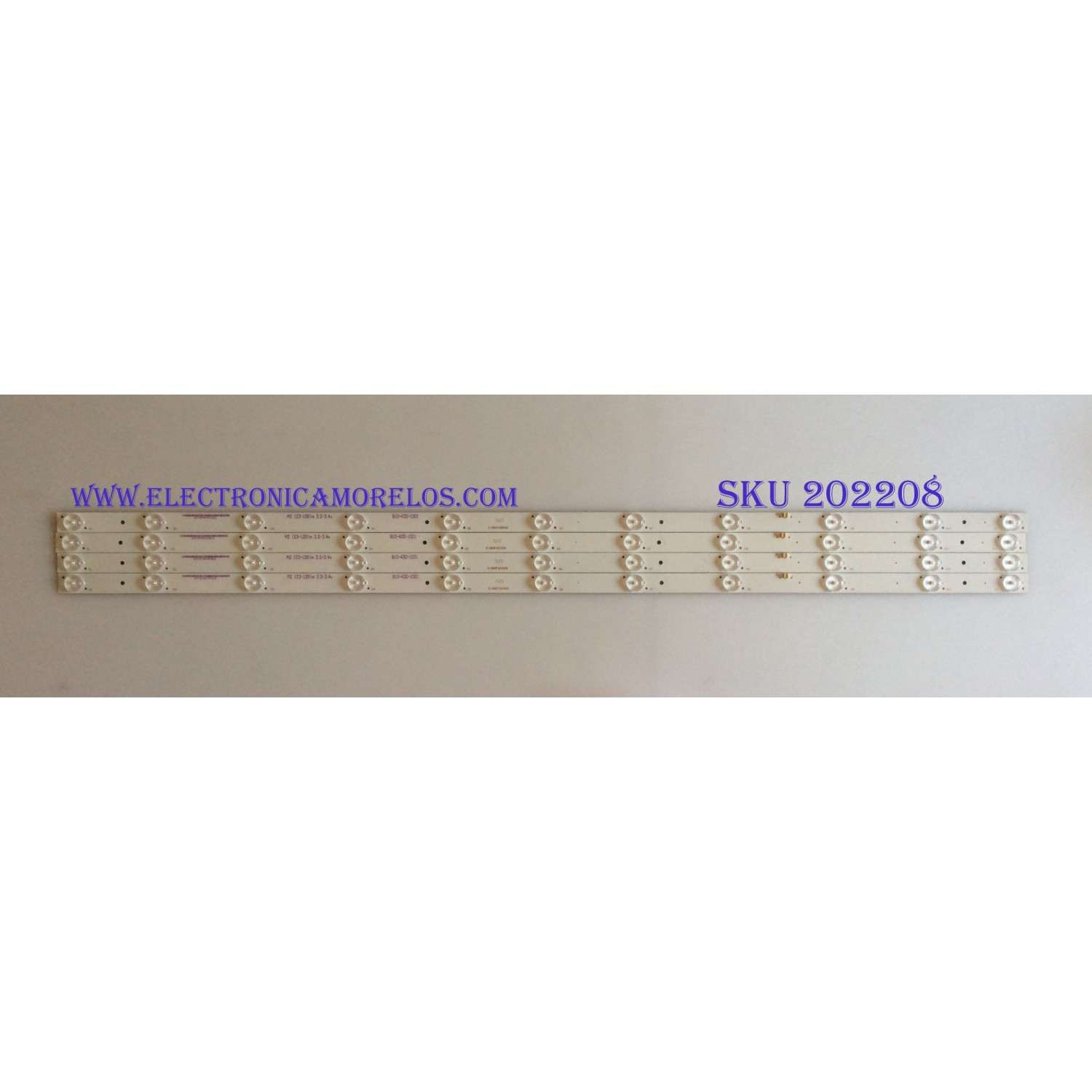 KIT DE LED'S PARA TV (4 PIEZAS) / WESTINGHOUSE / C-CNCF43D599 / 910-430-1001 / M2 123-1261M 3.2-3.4 / PANEL T430-15D-DLED / MODELO 43"