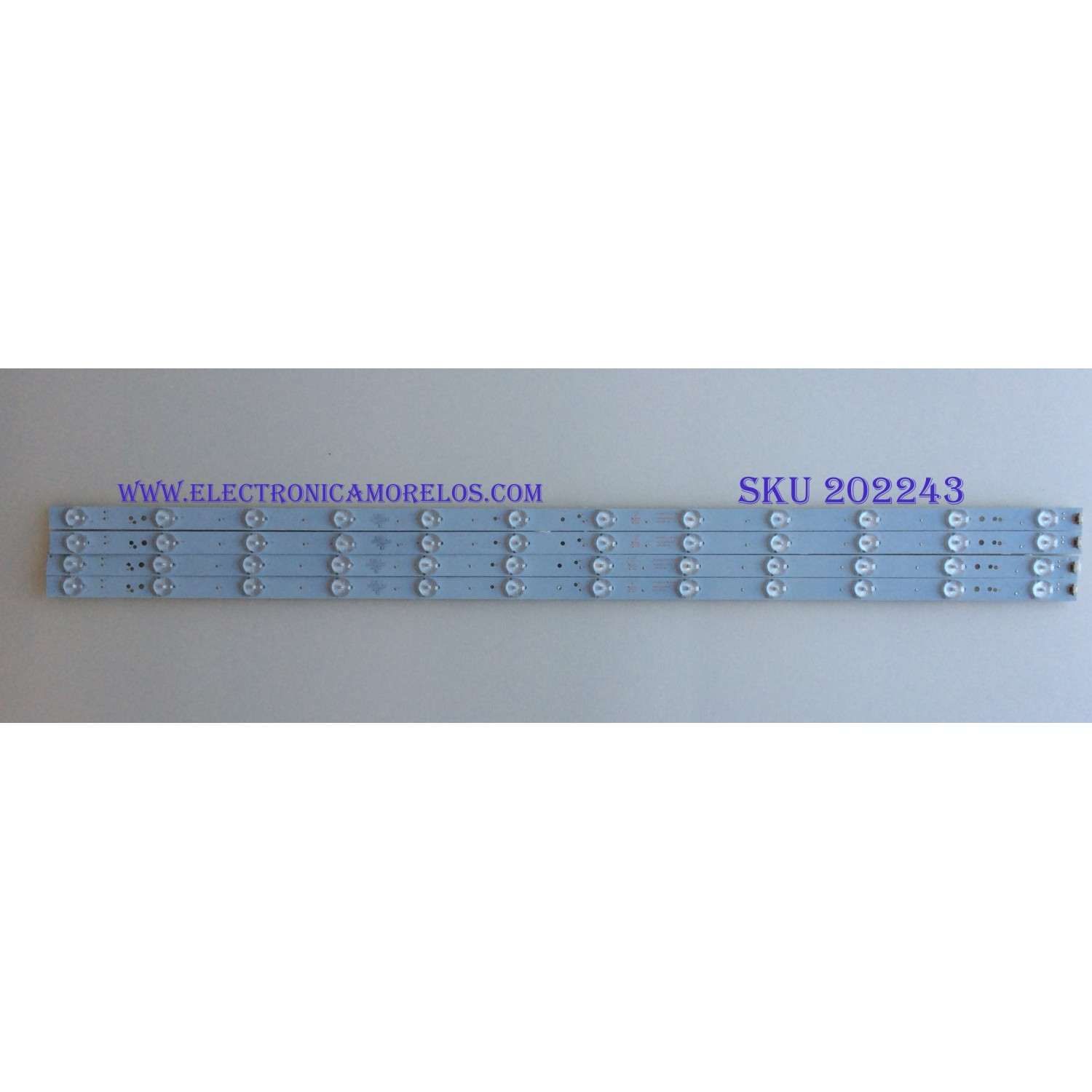 KIT DE LED´S PARA TV ( 4 PIEZAS ) / RCA / 30340012203 / LED40D12-ZC14-04(A) / PANEL V400HJ6-PE1 / MODELO 40"