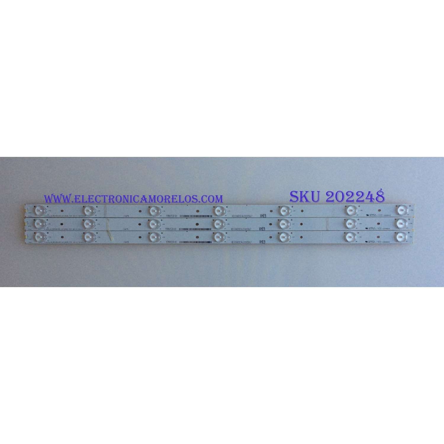 KIT DE LED´S PARA TV ( 3 PIEZAS ) / INSIGNIA / 1136775 / HISENSE_32_HD315DH-B51_3X7_3030C_7S1P   REV.V1 / PANEL HD315DF-B5 / MODELO NS-32D511NA15