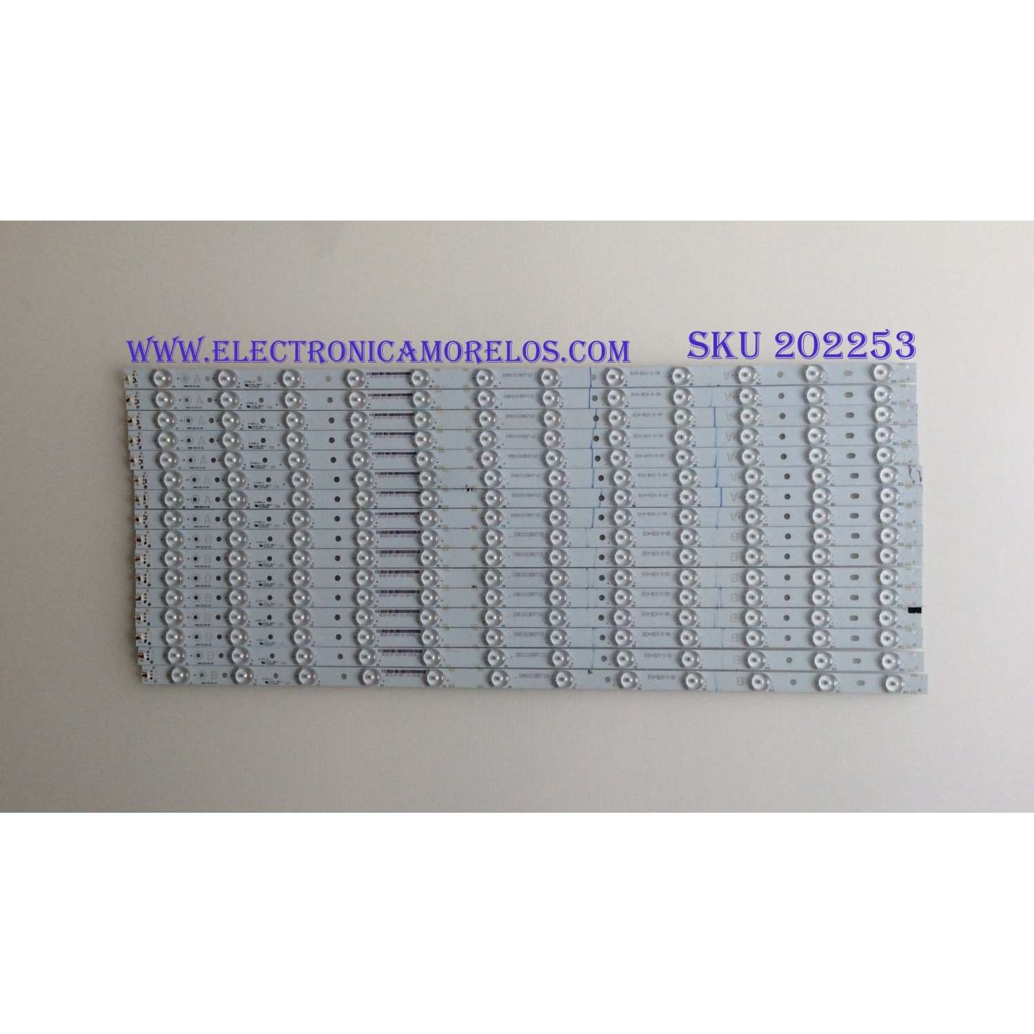 KIT DE LED'S PARA TV VIZIO (16 PIEZAS) / NUMERO DE PARTE M65-E0-A-V3 / M65-E0-B-V3 / M65-E0-A-V4 / M65-E0-B-V4 / ECH-B23-3-S6 /  0981010B87 / E465853 / PANEL LSC650FN04-G01 / MODELO M65-E0