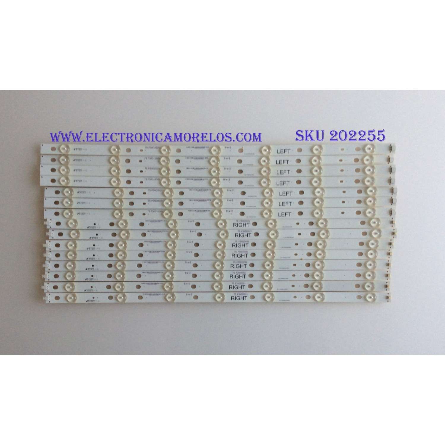 KIT DE LED'S PARA TV (15 PIEZAS) / PANASONIC / IC-BHWBR55D399R / 75.P3A02G001 / PANEL PAV5534 YOUNG LIGHTING / MODELO TC-55AS680U / NOTA IMPORTANTE : KIT CUENTA ORIGINALMENTE 16  PIEZAS ((INCOMPLETO 15  PIEZAS))    