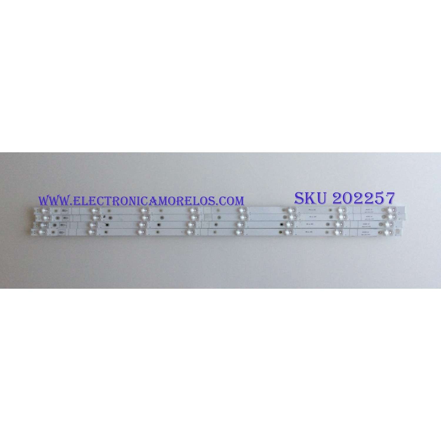 KIT DE LED'S PARA TV (4 PIEZAS) / HISENSE / 1203224 / LB43053 V0 / HV430QUB-N1A / MODELO 43RGE