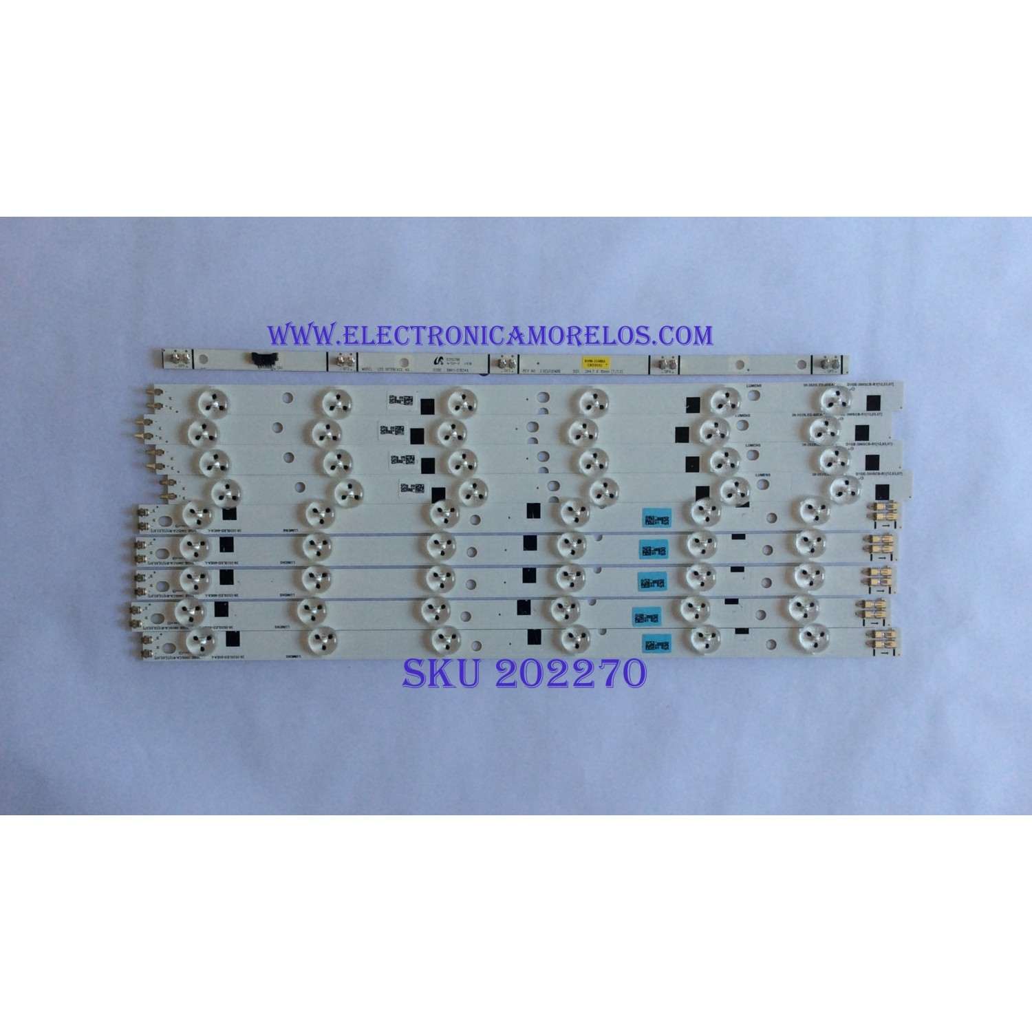 KIT DE LED'S PARA TV  SAMSUNG (9 PIEZAS) BN96-28328A / BN96-28329A / PANEL CY-DE390BGMV1H / MODELO UN39FH5000FXZA / NOTA IMPORTANTE : KIT CUENTA ORIGINALMENTE 10  PIEZAS ((INCOMPLETO 9 PIEZAS))  
