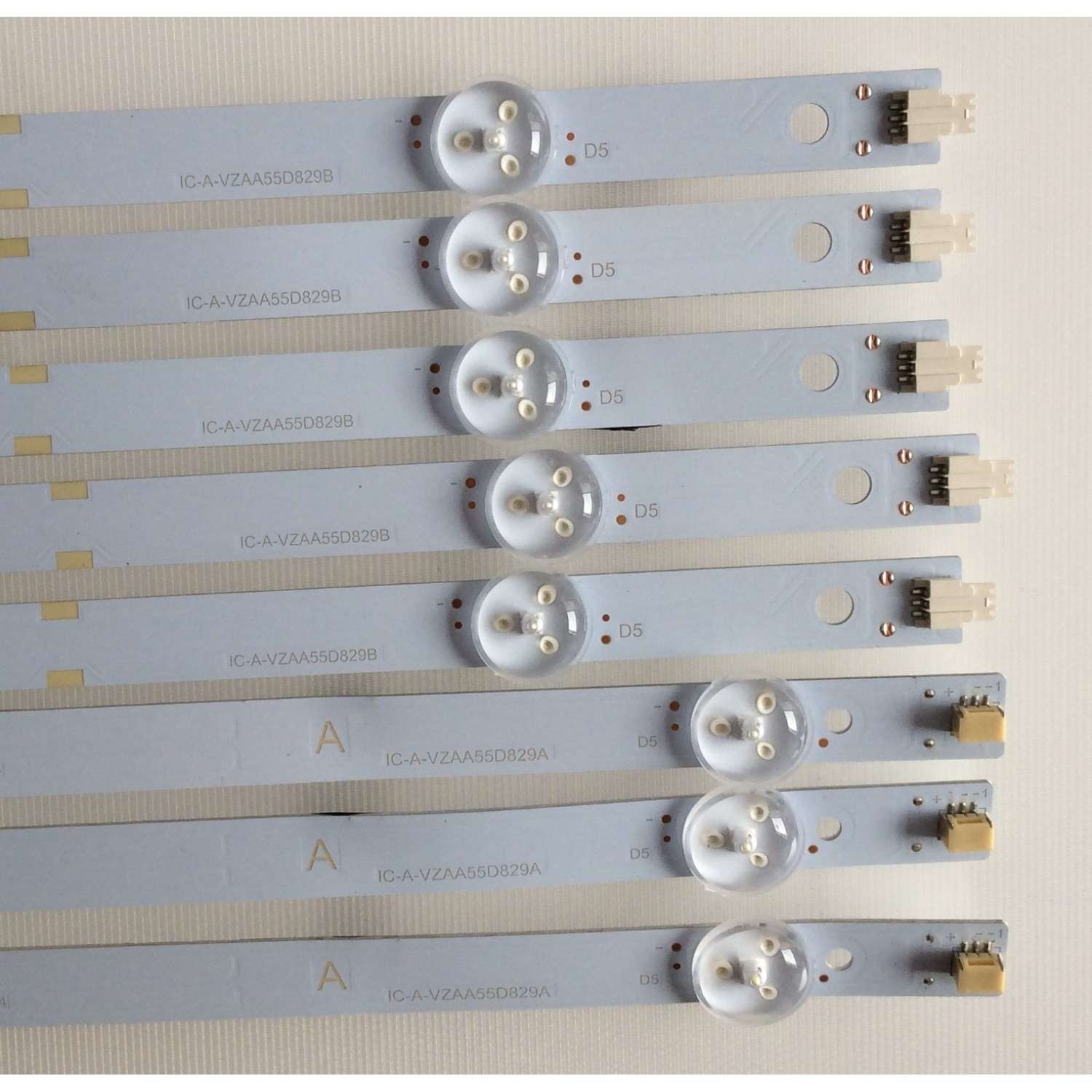 KIT DE LED'S VIZIO ((INCOMPLETO SOLO 8 PIEZAS)) / NUMERO DE PARTE IC-A-VZAA55D829 / IC-A-VZAA55D829A / IC-A-VZAA55D829B / 098101003189 / 098101003190 / PANEL LSC550FN11 / MODELO D55-E0 LAUSVPAT / NOTA IMPORTANTE:KIT CONSTA DE 10 PIEZAS EN TOTAL - Imagen 2