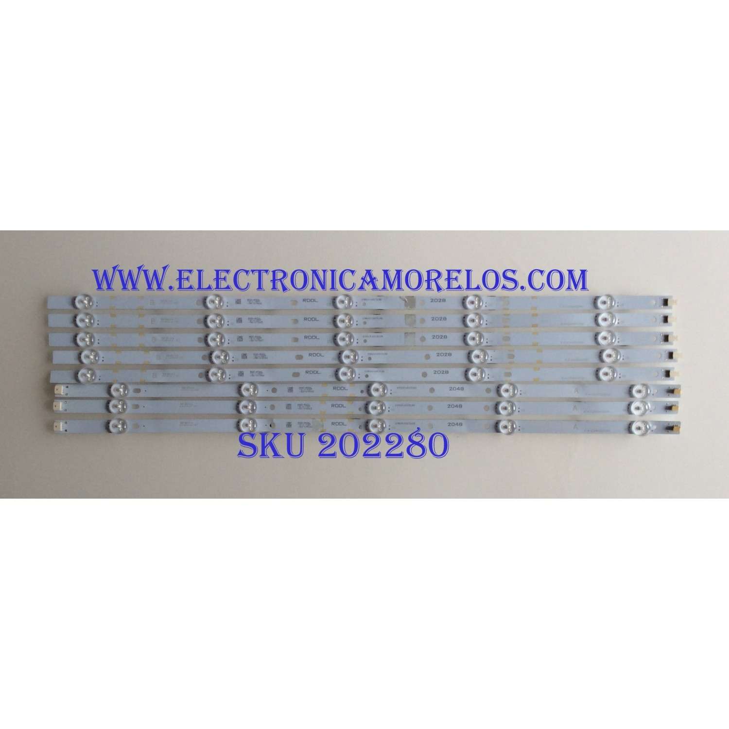 KIT DE LED'S VIZIO ((INCOMPLETO SOLO 8 PIEZAS)) / NUMERO DE PARTE IC-A-VZAA55D829 / IC-A-VZAA55D829A / IC-A-VZAA55D829B / 098101003189 / 098101003190 / PANEL LSC550FN11 / MODELO D55-E0 LAUSVPAT / NOTA IMPORTANTE:KIT CONSTA DE 10 PIEZAS EN TOTAL