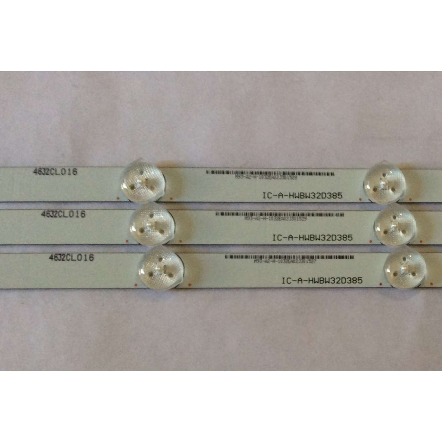 KIT DE LED'S PARA TV (3 PIEZAS) / AURUS / IC-A-HWBW32D385 / 21002322 / 4632CLO16 / PANEL 315A1B02 BOE / MODELO DLED-3201XN - Imagen 2
