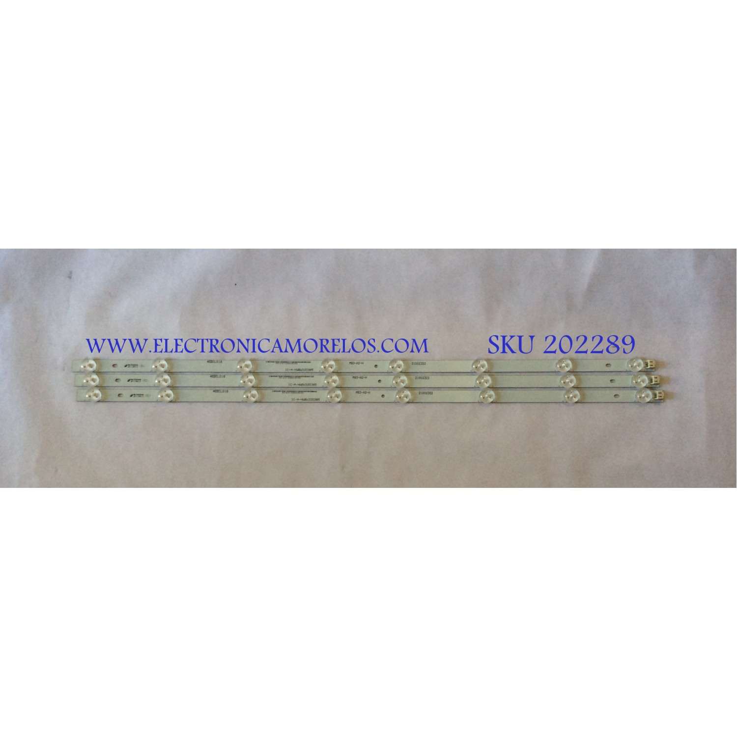 KIT DE LED'S PARA TV (3 PIEZAS) / AURUS / IC-A-HWBW32D385 / 21002322 / 4632CLO16 / PANEL 315A1B02 BOE / MODELO DLED-3201XN