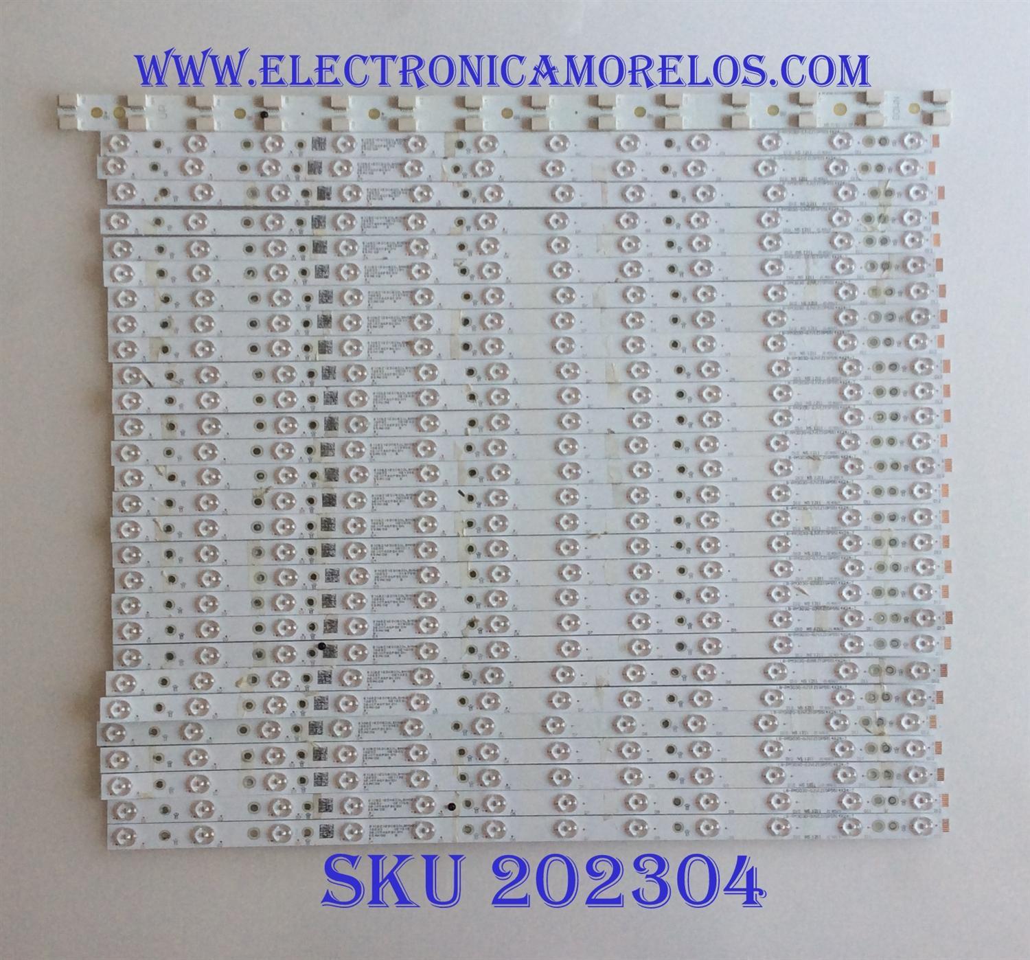 KIT DE LED´S PARA TV VIZIO (28 PIEZAS) / NUMERO DE PARTE LB-PM3030-GJVIZIOP55 / LB-PM3030 / GJVIZIOP551 / 210BZ12D0B33LBM02X / LB-PM3030-GJVIZIOP5514X24-T / MODELO P55-F1 / PANEL TPT550U1-QVN05.U REV:S59B0A