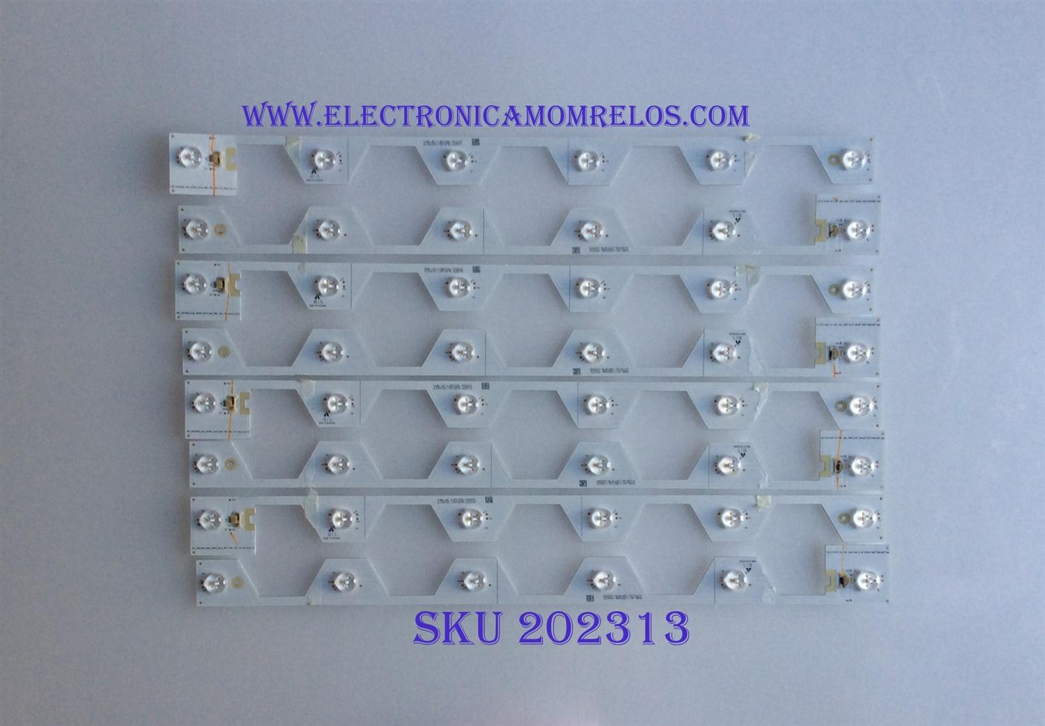 KIT DE LED´S PARA TV ( 8 PIEZAS ) / TCL / 4C_LB5006 / TMT_50E5800_8X6_3030C_6S1P_W44   P96 REV.V4 / 006-P1K3420A / PANEL LVU500NDEL / MODELO 50"
