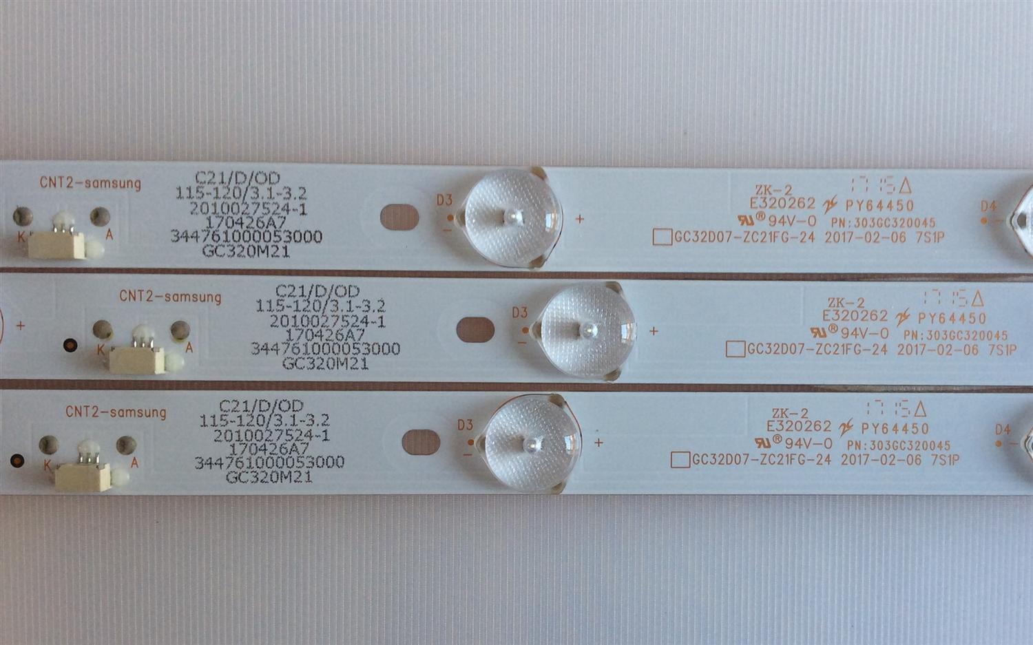 KIT DE LED'S PAA TV (3 PIEZAS) / SAMSUNG / 303GC320045 / GC32D07-ZC21FG-24 / 2010027524-1 / PANEL BOEI320WX1 BOE / MODELO UN32J4000CFXZA BZ01 - Imagen 3