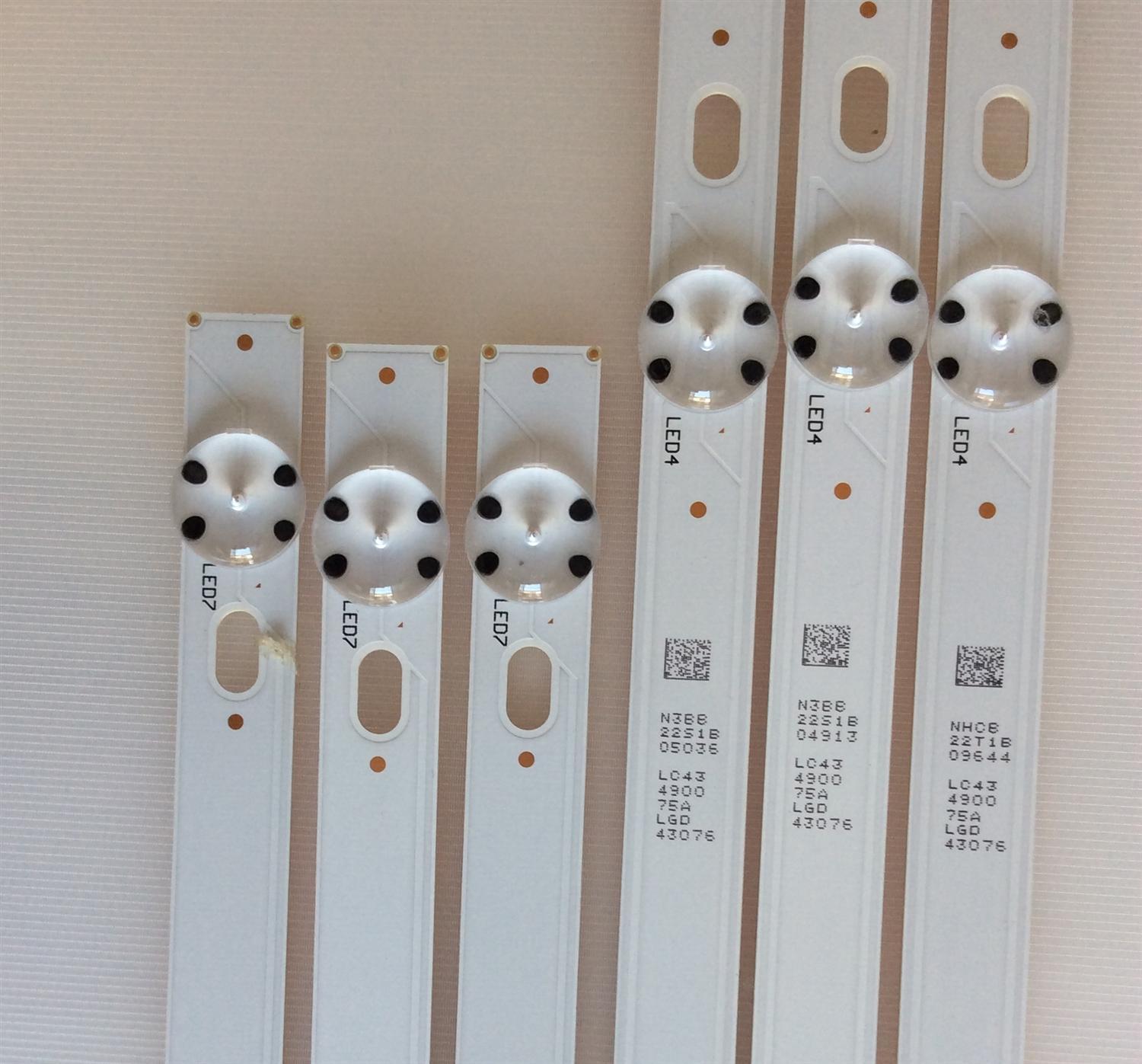 KIT DE LED'S PARA TV (6 PIEZAS) / LG / LC43490076A / A-TYPE LC43490076A, LC43490075A, LC43490090A, LC43490091A / B-TYPE LC43490076A, SSC_43LJ55_A, SSC_43LJ55_B / PANEL NC430DUE-AAFX1 / MODELOS 43LK5700PUA AUSWLJM / 43LK5700PUA BUSFLJM - Imagen 2