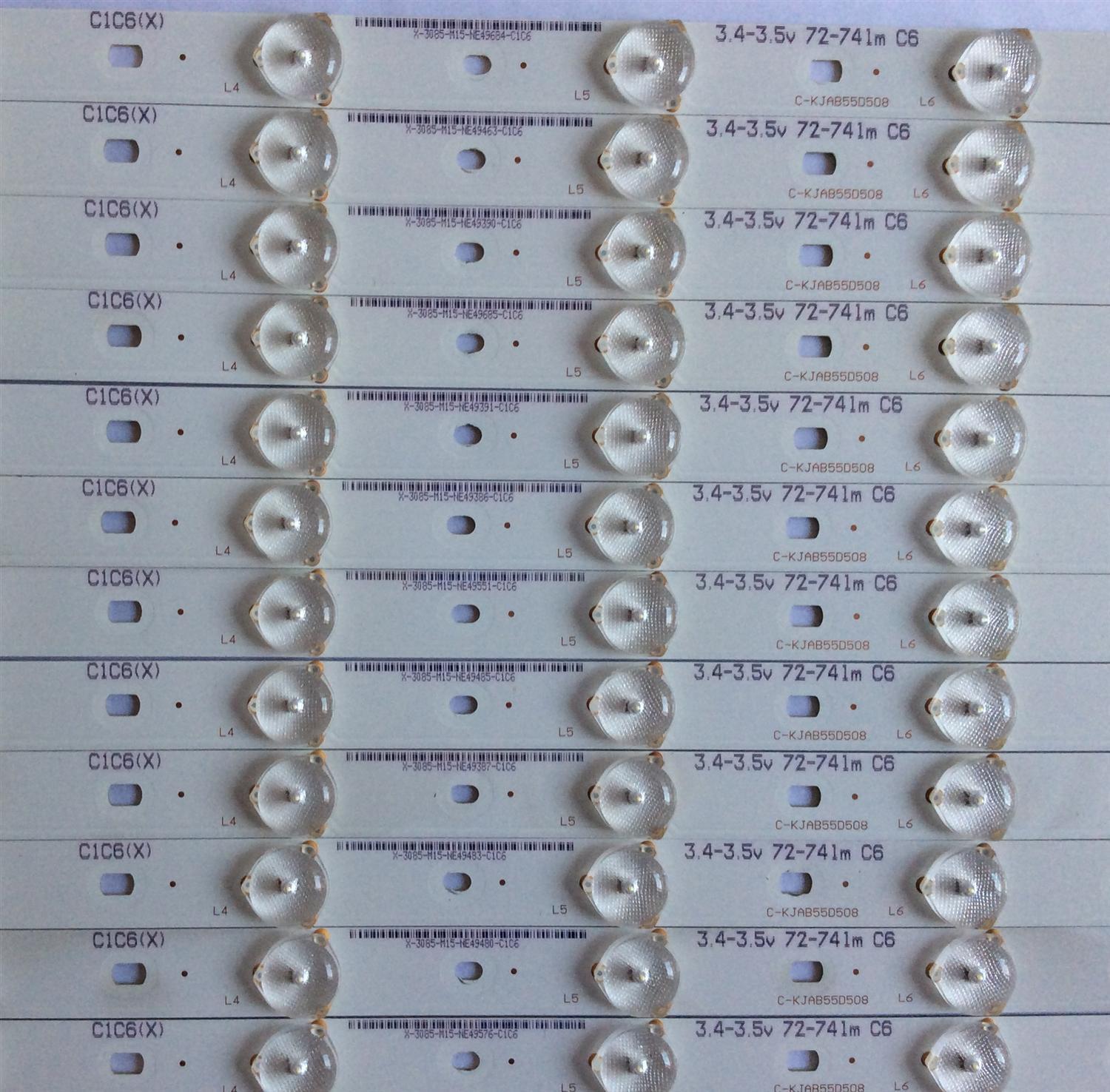 KIT DE LED´S PARA TV ( 12 PIEZAS ) / RCA / C-KJB55D508 / PANEL T55HVN03.3-12V / MODELO LED55G55R120Q  - Imagen 2