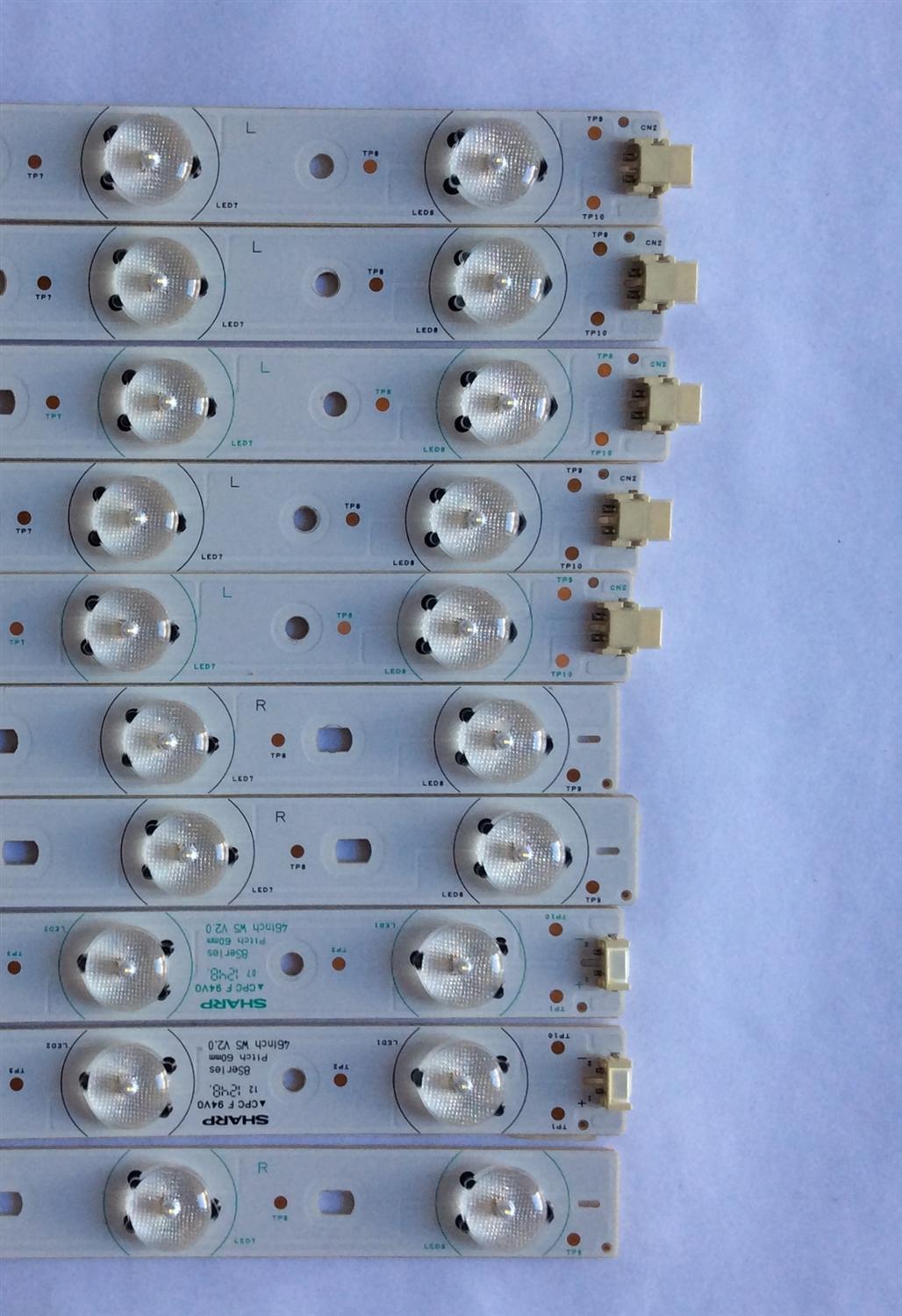 KIT DE LED´S PARA TV ( 10 PIEZAS ) / SHARP / F302Z13 / 46INCH  WS V2.0 / PITCH  60mm / PANEL 460HB01 / MODELO 46" - Imagen 2