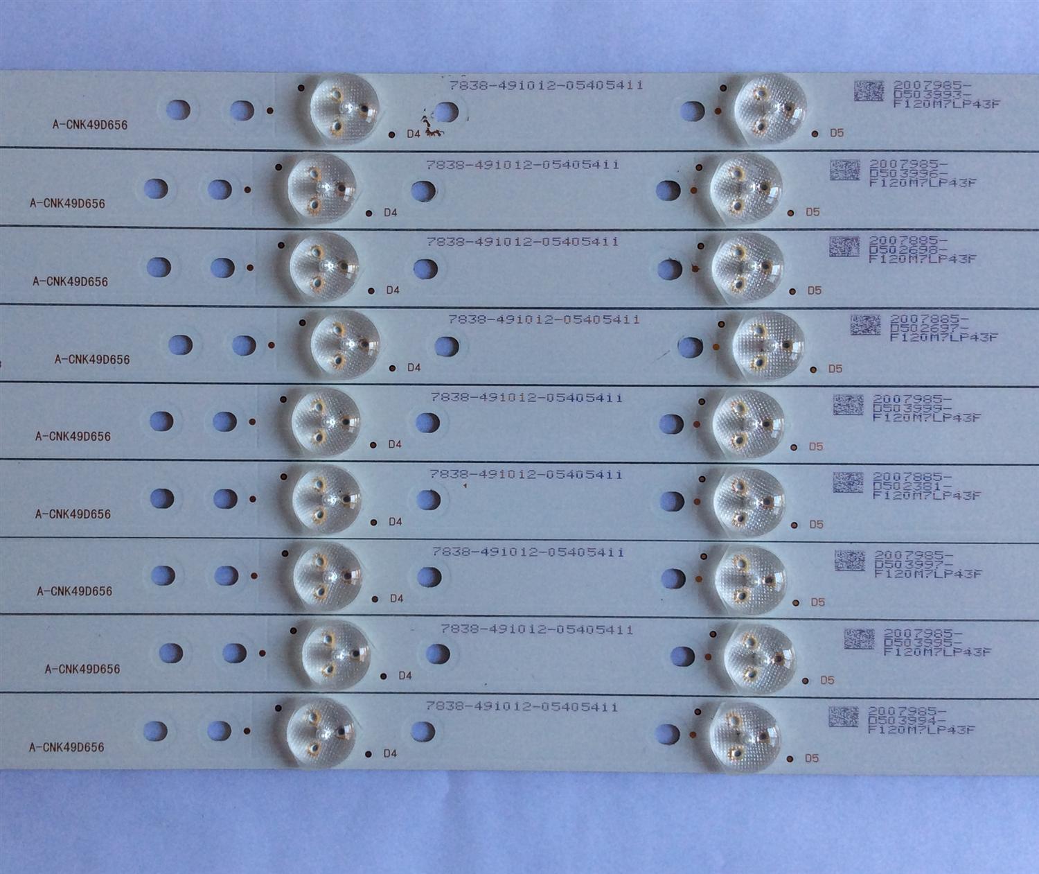 KIT DE LED´S PARA TV ( 9 PIEZAS ) / TOSHIBA / A-CNK49D656 / 7838-491012-05405411 / 2007985 / PANEL LC490DUY-SHA2 / MODELO 49L310U / 49L310U / - Imagen 2