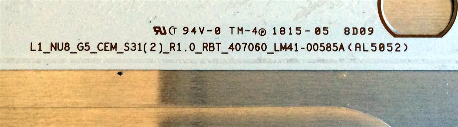 LED PARA TV / SAMSUNG 46025A / 46025B / LM41-00585A / BN61-15534B / Y18 NU8000 75¨ BRACKEY-LED PCB / AL5052 / 1815-05 / 1815-11 / PANEL`S CY-SN075FLLV2H / CY-SN075FLLV4H / CY-SN075FLLV3H / MODELOS UN75NU800 / UN75NU8000 - Imagen 2