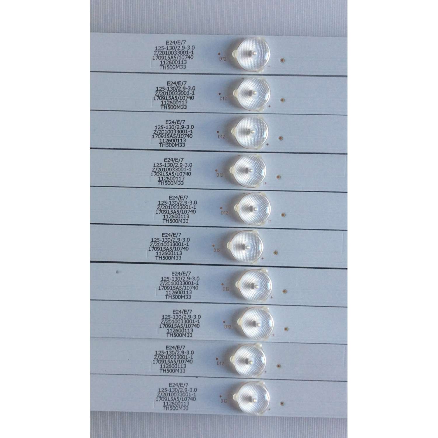 KIT DE LED'S PARA TV ELEMENT (10 PIEZAS) / NUMERO DE PARTE TFMT50D05-ZC21AG-01 / 303TH500058 / E78030 / TH500M29 / PANEL T500-0DX-DLED / DISPLAY T500QVR05.5 / MODELOS E4SFT5017 K7C4M / E4SFC5017 / WD50FB2530 - Imagen 3