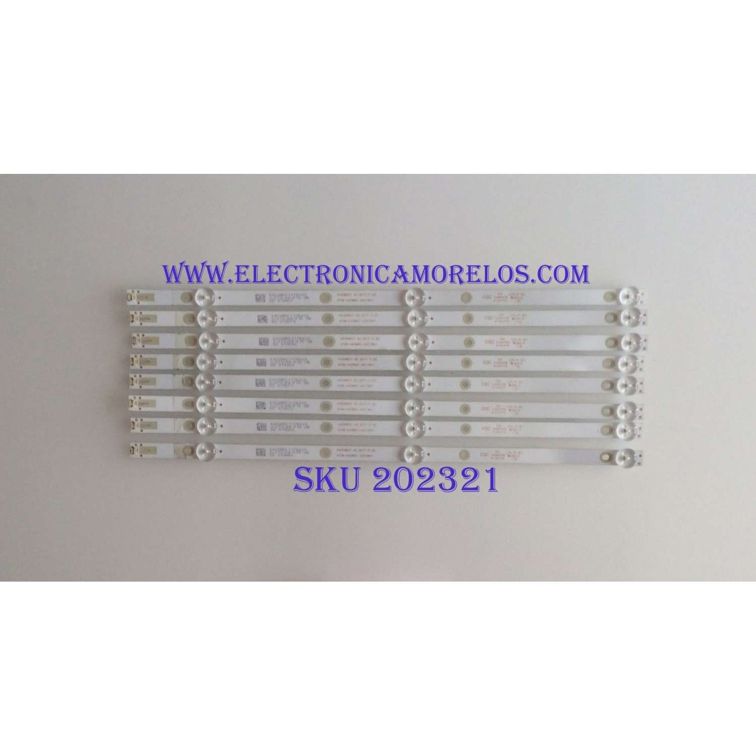 KIT DE LED'S PARA TV (8 PIEZAS) / WBOX / 4708-K43WDC-A2113N11 / K430WDC117B009 / 471R1P79 / PANEL K430WDC2 / MODELO 0E-43LED4K
