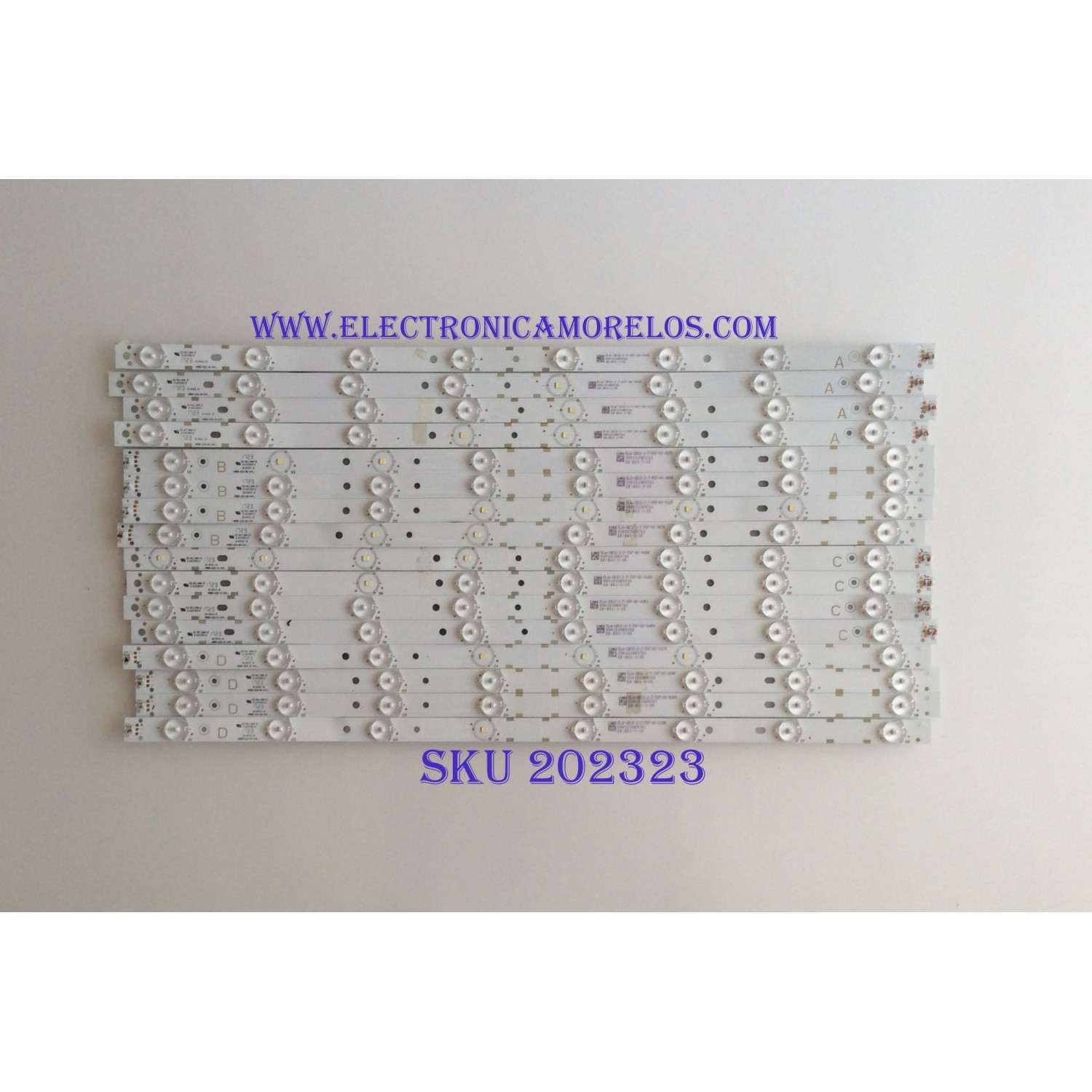 KIT DE LED´S PARA TV ( 16 PIEZAS ) / VIZIO / M55-E0-A-V4 / M55-E0-B-V4 / M55-E0-C-V4 / M55-E0-D-V4 / EB-B01-3-S5 / ELA-2B32-2-7 / MODELO 55"