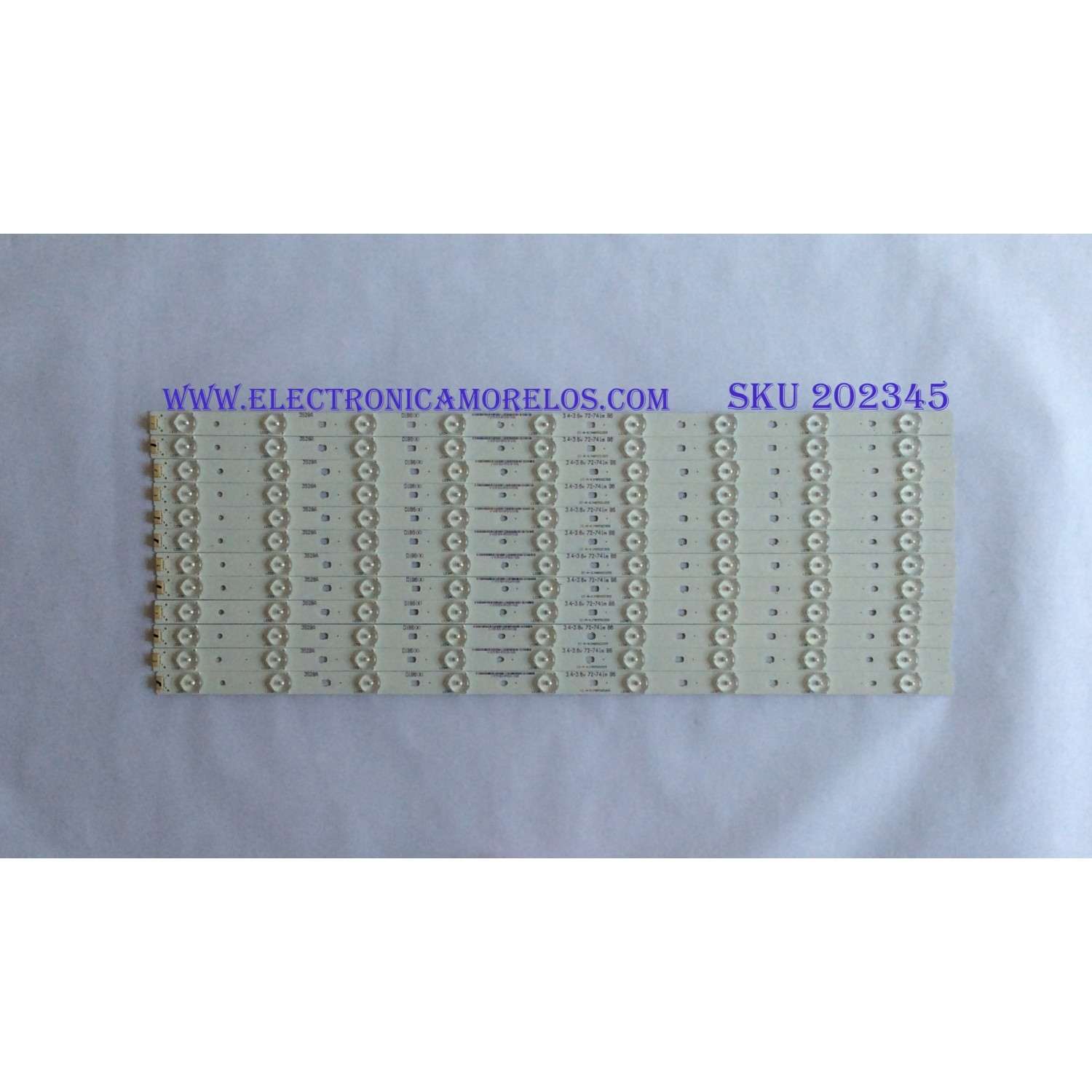 KIT DE LED´S PARA TV ( 12 PIEZAS ) / RCA / IC-A-KJAB55D355 / PANEL LSC550HQ03-12V /  LSC550HQ04-12V / MODELO LED55G55R120Q 