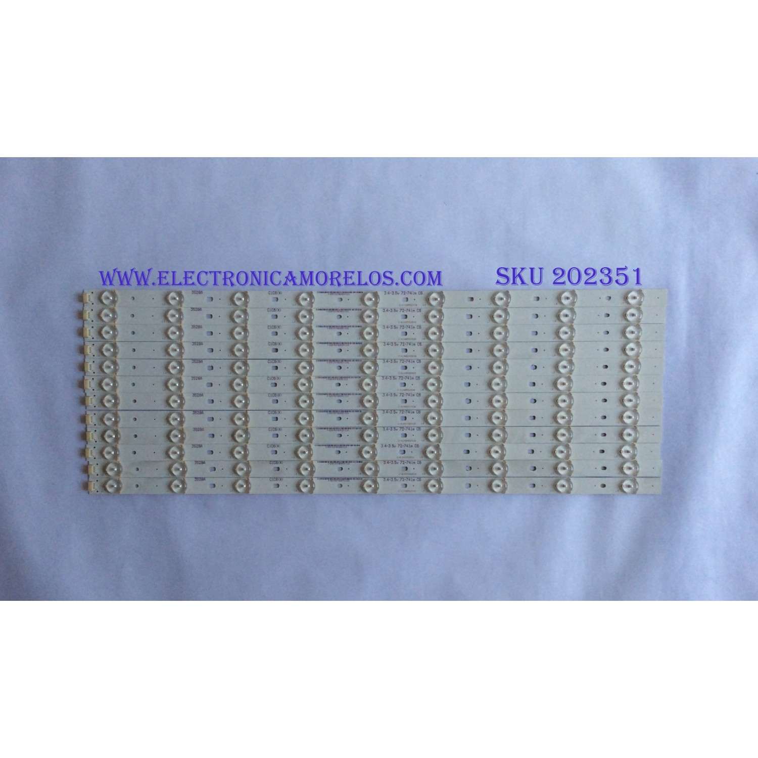 KIT DE LED´S PARA TV ( 12 PIEZAS ) / RCA / C-KJB55D508 / PANEL T55HVN03.3-12V / MODELO LED55G55R120Q 