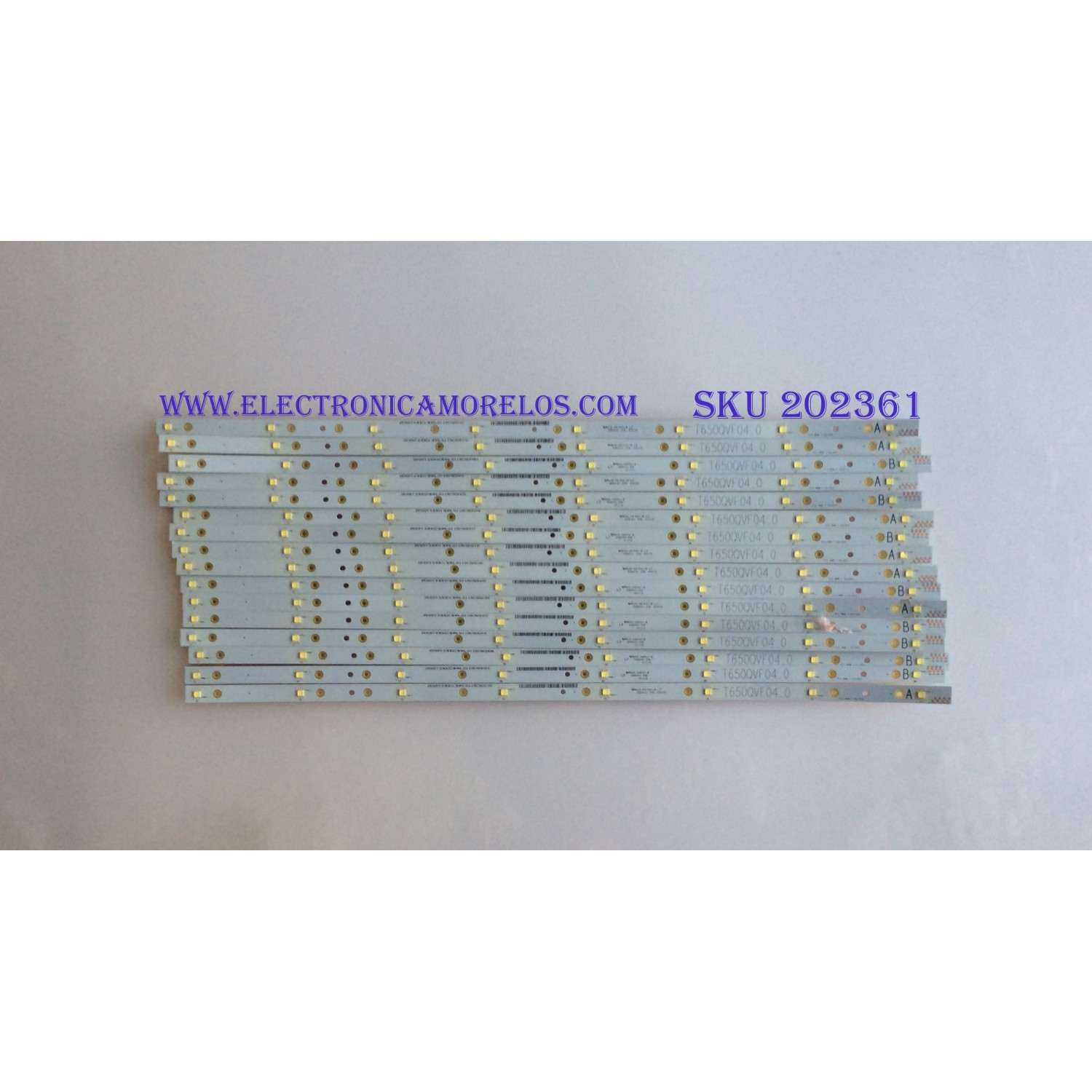 KIT DE LED´S PARA TV ( 16 PIEZAS ) / VIZIO / T650QVF 04.0 / ZE65T330013 / ZE65T330023  / E88441 / PANEL T650QVF06.0 / MODELO M65-C1 