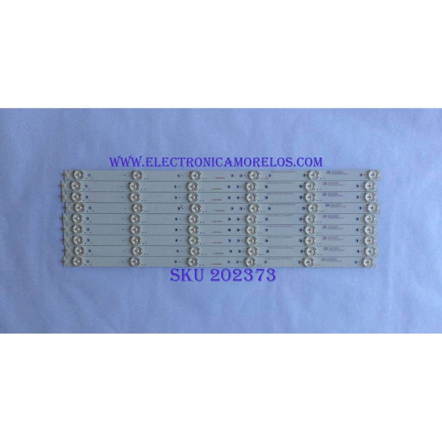 KIT DE LED´S PARA TV ( 9 PIEZAS ) / TOSHIBA / A-CNK49D656 / 7838-491012-05405411 / 2007985 / PANEL LC490DUY-SHA2 / MODELO 49L310U / 49L310U /