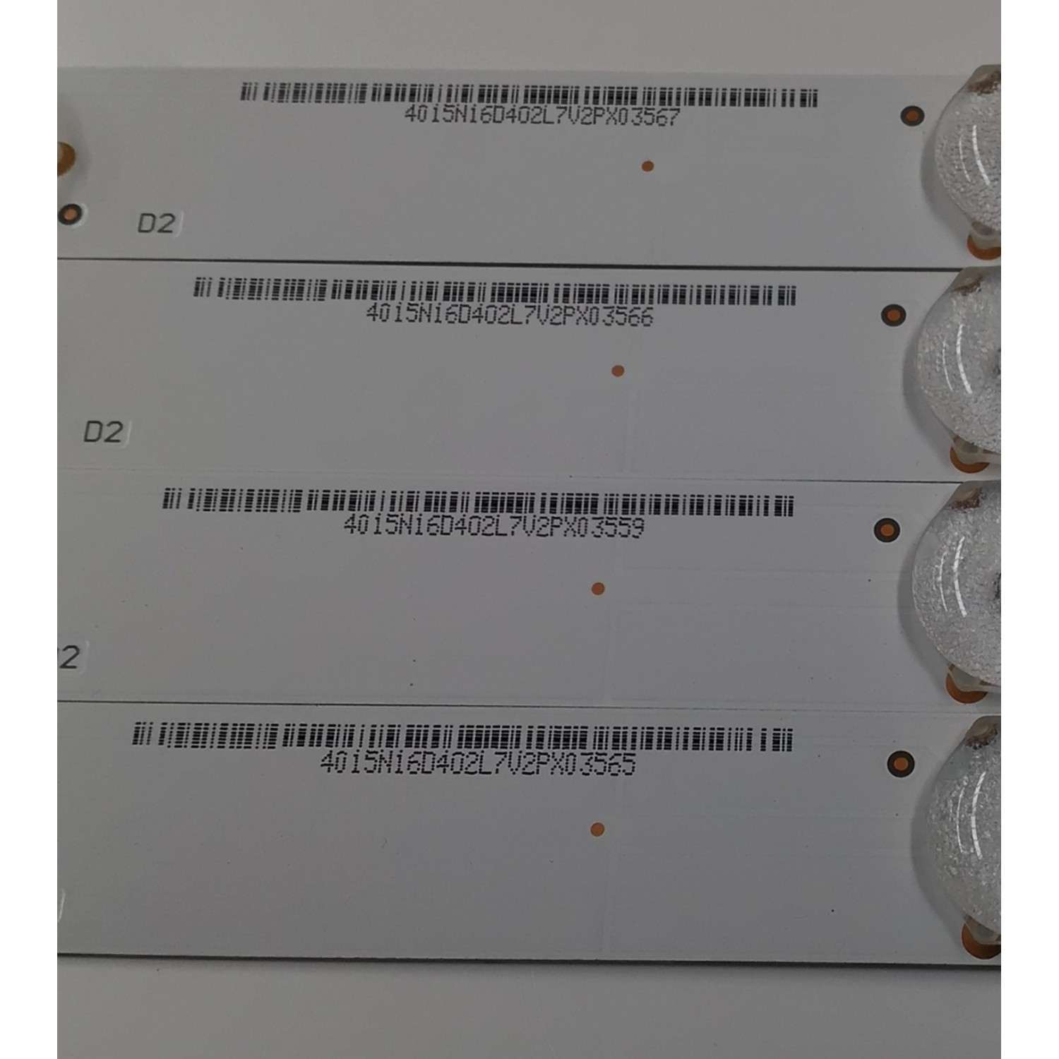 KIT DE LEDS PARA TV ELEMENT ORIGINAL 4 PIEZAS / NUMERO DE PARTE D-CNCF43D599 / 910-430-1001/C003 / 02-L7-V2/20160122 / 4015N16D402L7V2PX0 / PANEL T430-16A-DLED / MODELO ELST4316S - Imagen 2