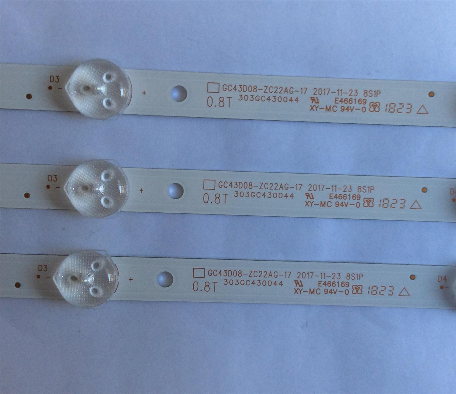 KIT DE LED´S PARA TV ( 3 PIEZAS ) / SAMSUNG / 303GC430044 / GC43D08-ZC22AG-17 / PANEL BOEI430WU1 / MODELOS UN43J5202AF / UN43N5300AF - Imagen 3