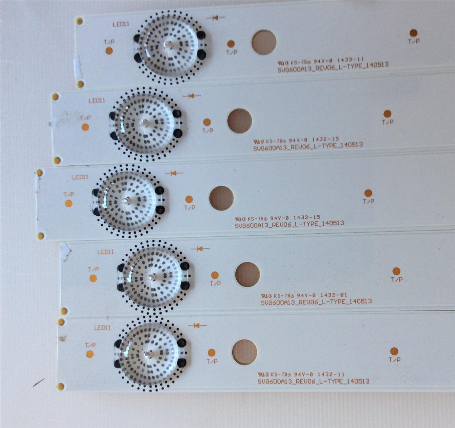 KIT DE LED´S PARA TV ( 9 PIEZAS ) / SONY / SVG600A13_REV06_L-TYPE_140513 / SVG600A13_REV06_R-TYPE_140513 / PANEL S600FHB-1 / MODELO KDL-65R510A / NOTA IMPORTANTE : KIT CUENTA ORIGINALMENTE 10 PIEZAS ((INCOMPLETO 9 PIEZAS)) - Imagen 3