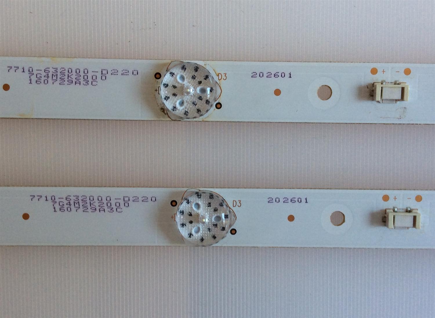 KIT DE LED'S PARA TV (2 PIEZAS) / CRH-A323030020759HREV1.0 / 7710-632000-D220 / PANEL HV320WHB-N81 REV 1.0 / GDL320HY (BD0-101) / MODELOS VIZIO E320-A0 LAIANLCN / LG 32LH500B-UA CUSFLH - Imagen 2