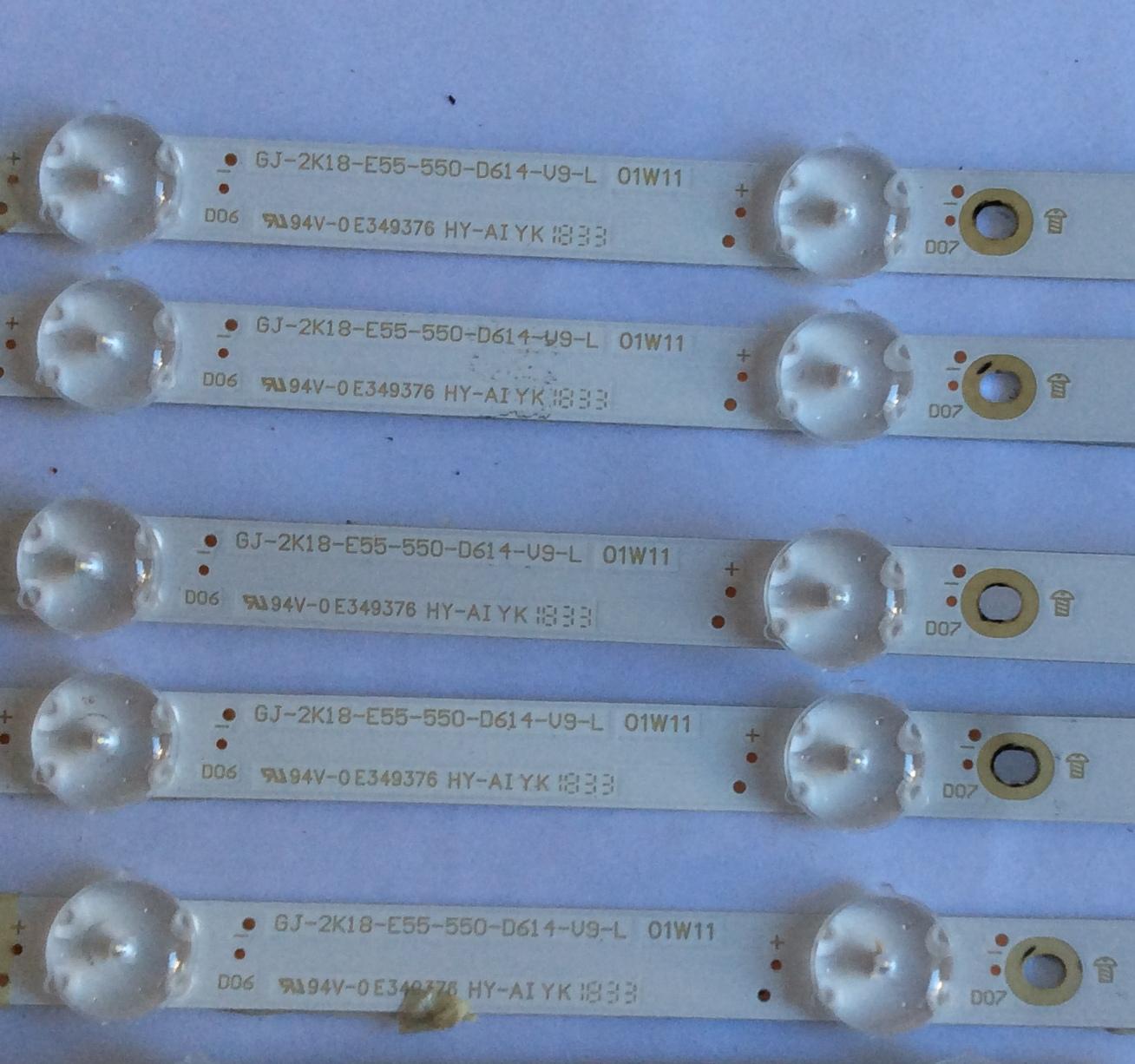 KIT DE LED'S PARA TV ( 11 PIEZAS) / INSIGNIA / 210BZ09DLB334BM00D / GJ-2K18-E55-550-D614-V9 / 18382 / ELHG5233F32X / PANEL TPT550U1 -QVN05.U REV:S57B1S / MODELO 55" / NOTA IMPORTANTE : KIT CUENTA ORIGINALMENTE 12 PIEZAS ((INCOMPLETO 11 PIEZAS))    - Imagen 2