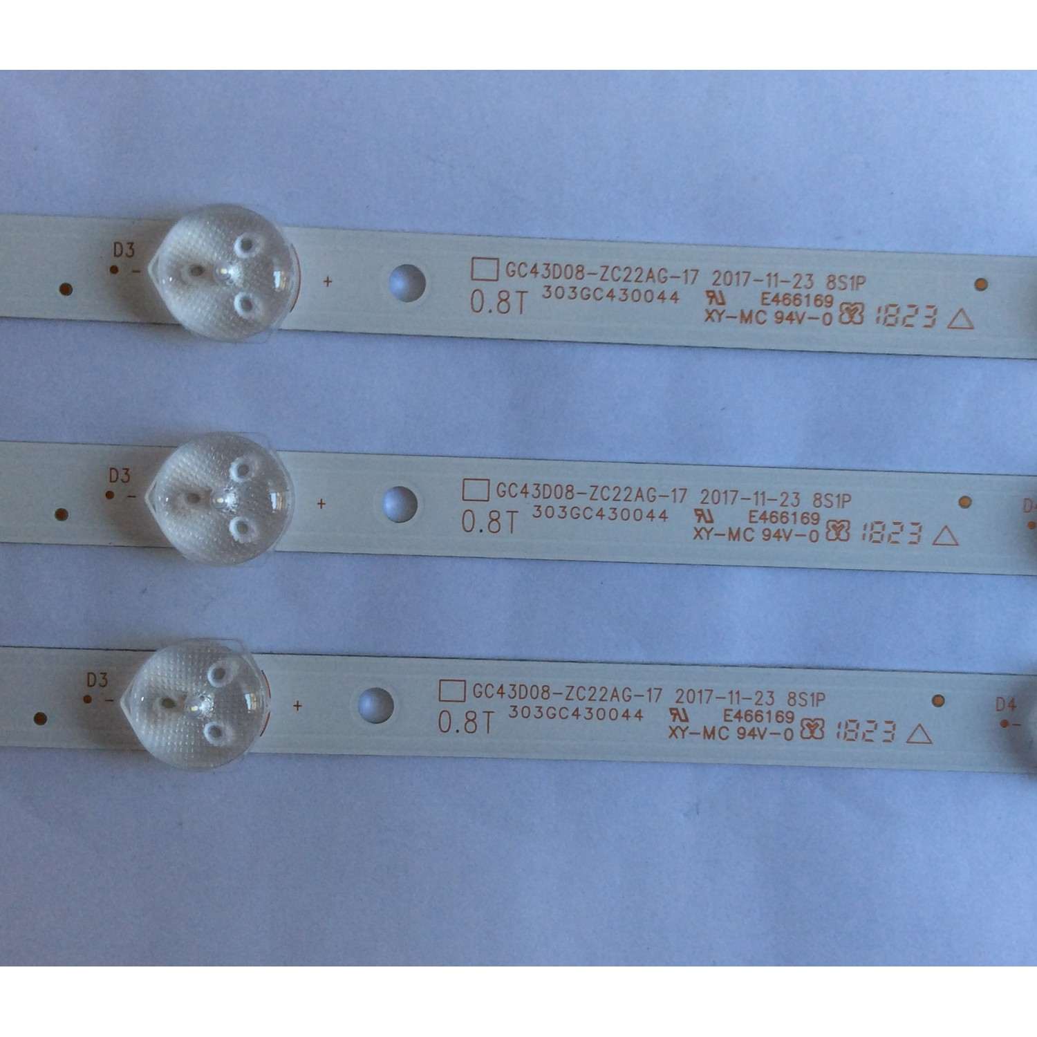 KIT DE LED´S PARA TV ( 3 PIEZAS ) / SAMSUNG / 303GC430044 / GC43D08-ZC22AG-17 / PANEL BOEI430WU1 / MODELOS UN43J5202AF / UN43N5300AF - Imagen 3