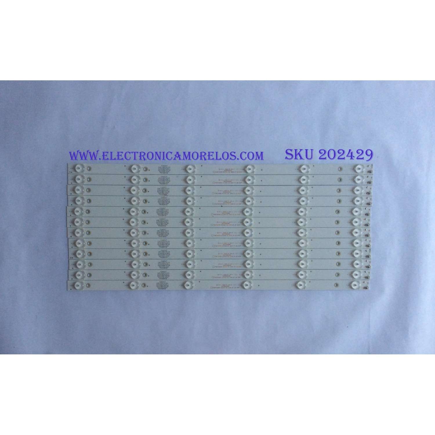  KIT DE LED´S PARA TV WESTINGHOUSE ((12 PIEZAS)) / NUMERO DE PARTE TFMT55D06-ZC21AG-02 / 303TH550069 / TH550M19 / E469119 / PANEL'S T550QVN05 / T550QVN03.0 / T550-DXA-DLED / DISPLAY LSC550FN05-J03 / MODELO WD55UT4490 TW-04441-A055I / TW-04451-N055A