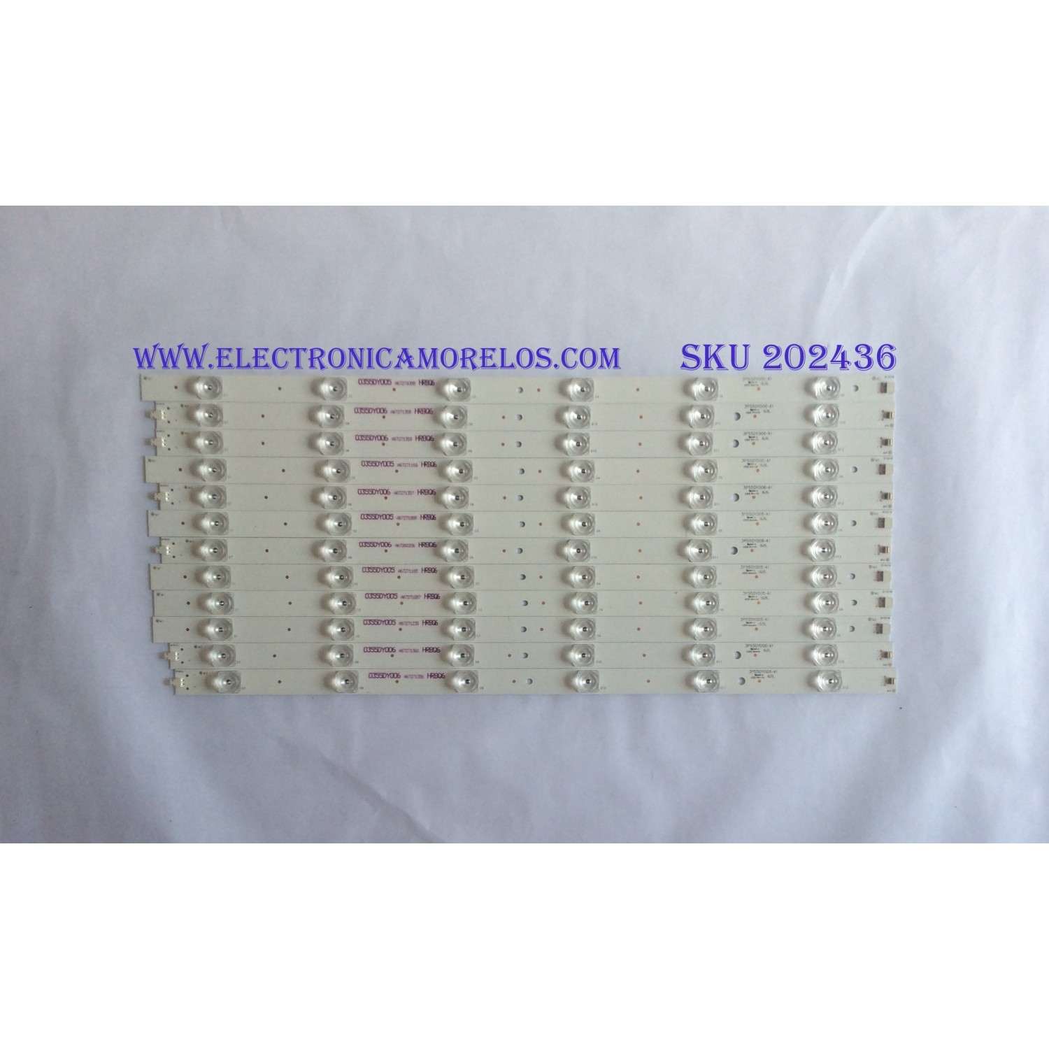 KIT DE LED´S PARA TV ( 12 PIEZAS ) / TCL / 3P55DY006-A1 / 3P55DY006-A1 / HRBQ6 / 0355DY005 / 0355DY006 / MODELO  55US5800