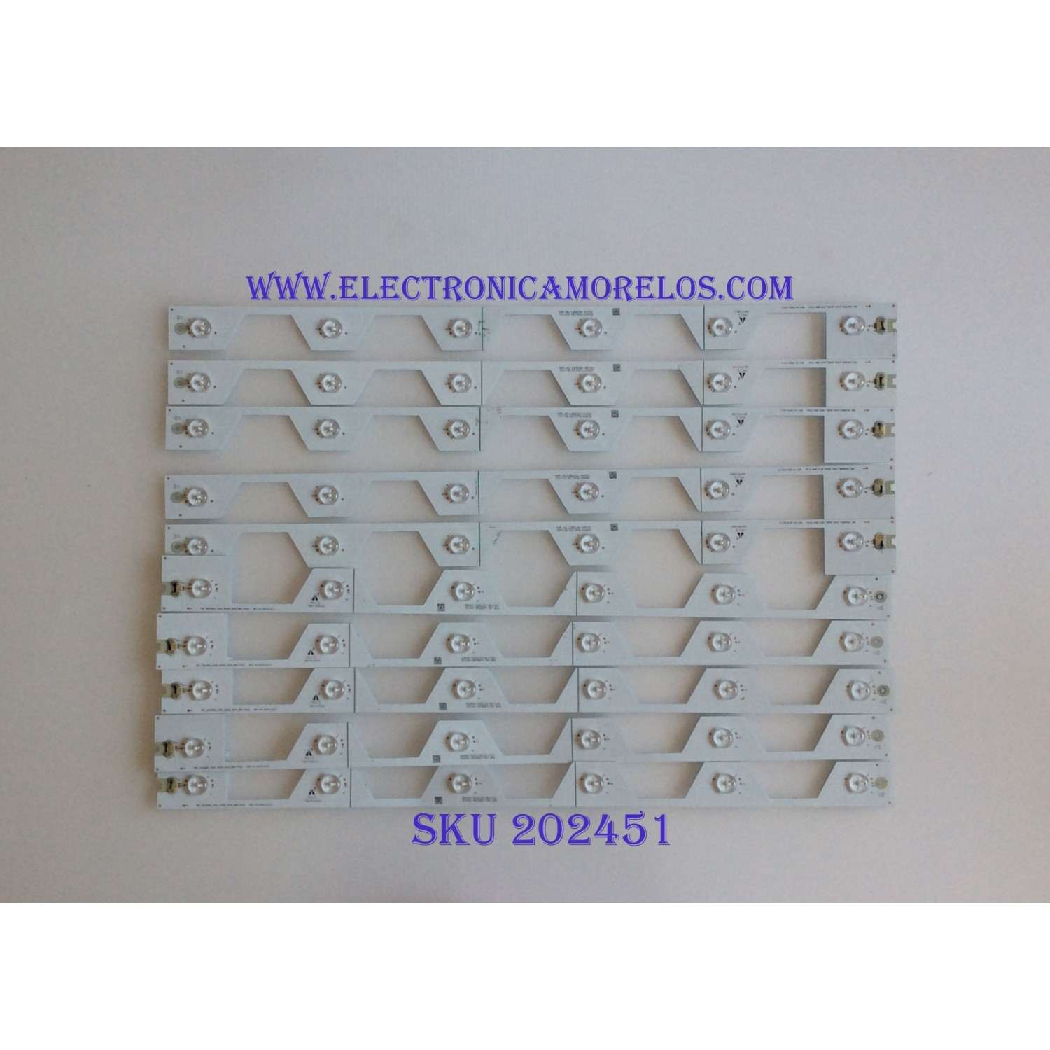 KIT DE LED'S PARA TV (10 PIEZAS) / THOMSON / 006-P1K3422A / TMT_55E5800_10X6_3030C_6S1P_W44 P103 / YHF_4C_LB5506_YH1CK / MODELO 55UA6406
