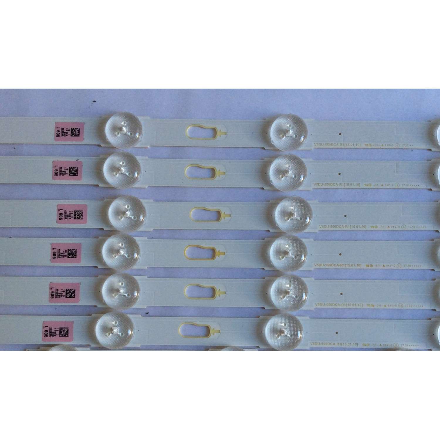 KIT DE LED'S PARA TV SAMSUNG (12 PIEZAS) / NUMERO DE PARTE BN96-40099A / BN96-40100A / V5DU-550DCA-R1 / V5DU-550DCB-R1 / PANEL CY-WM055HGHV2H / MODELO UN55MU6490 / UN55MU6490FXZA CA02 - Imagen 5