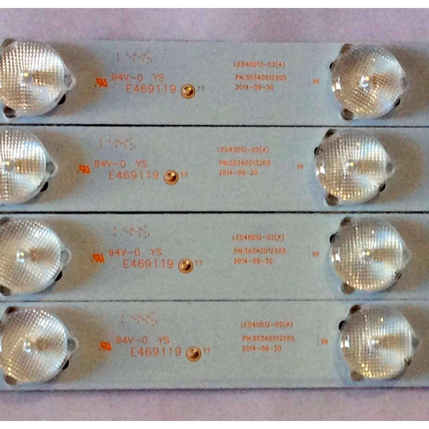 KIT DE LED´S PARA TV ( 4 PIEZAS ) / QUASAR / 30340012205 / LED40D12-02(A) / N172D-S / 2010003710/B21 / PANEL V400HJ6-PE1 / MODELO 40" - Imagen 3