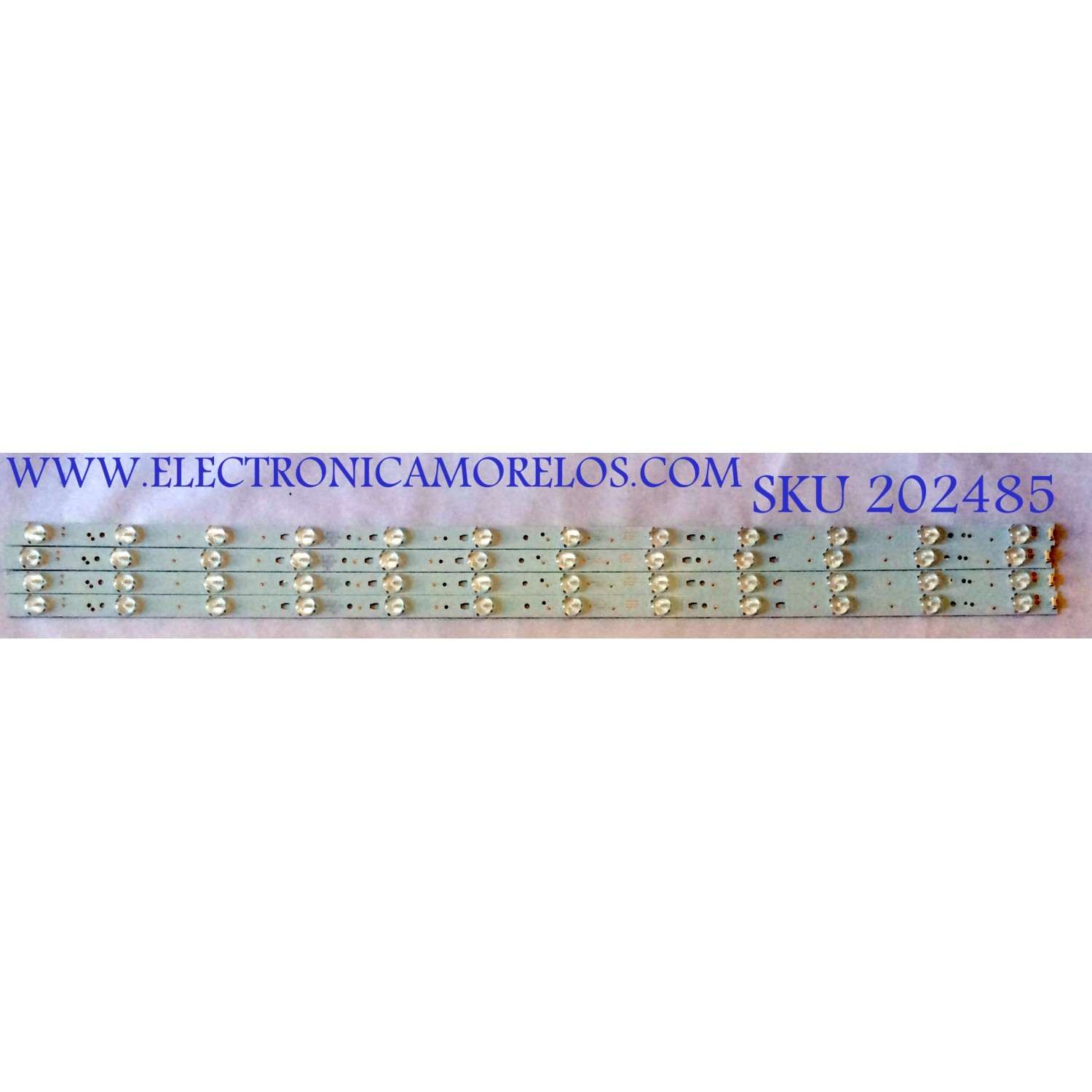 KIT DE LED´S PARA TV ( 4 PIEZAS ) / QUASAR / 30340012205 / LED40D12-02(A) / N172D-S / 2010003710/B21 / PANEL V400HJ6-PE1 / MODELO 40"