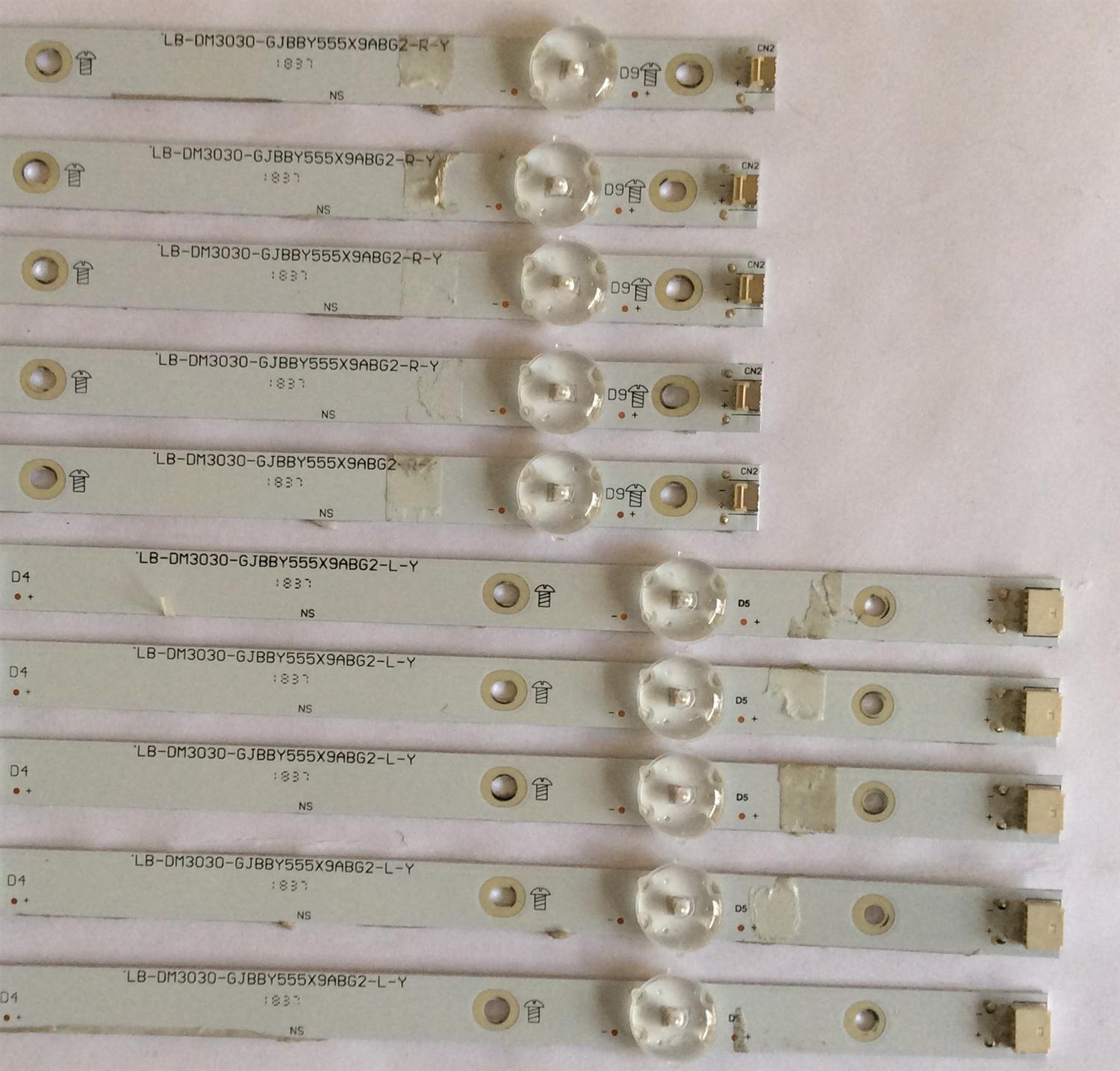 KIT DE LED`S PARA TV  INSIGNIA  (10 PIEZAS) LB-DM3030-GJBBY555X9ABG2-L-Y / LB-DM3030-GJBBY555X9ABG2-R-Y / 29T4T48GBW7N / 210BZ05DLB33LBM02X / 210BZ04DRB33LBM02X / LB-DM3030-GJBBY555X9ABG2-L-H / 55ABG2-L / 55ABG2-R / PANEL TPT550U1 / MODELO NS-55DF710NA19 - Imagen 2