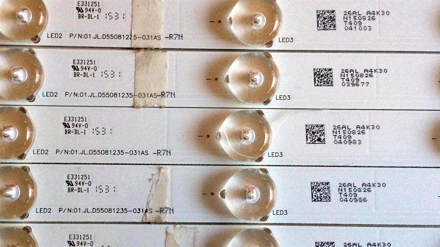 KIT DE LED`S PARA TV (12 PIEZAS) / RCA 01.JL.D55081235-031AS-R7N / JL.D55081235-031AS / E331251 / N150826 / PANEL LSC550FJ06-12V / MODELO LED55G65RQ - Imagen 2