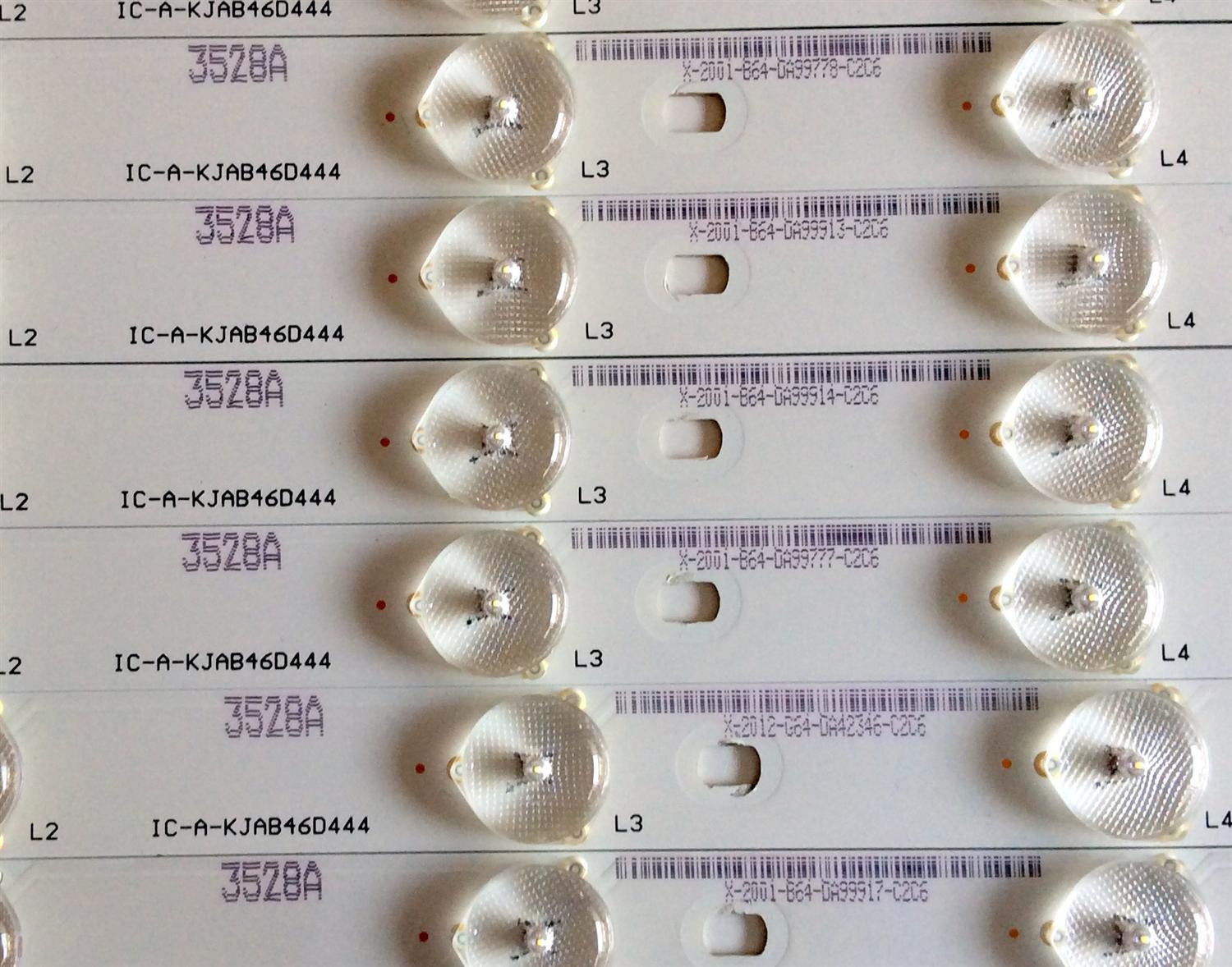 KIT DE LED'S PARA TV RCA (10 PIEZAS) / NUMERO DE PARTE IC-A-KJAB46D444 / 3528A / C2C6(X) / 3.3-3.5V / PANEL'S LSC460HN03-12V / HV460WU2-200-12V / LK460D3HB34 / ZT460D3JS462-12V / MODELO LED46C45RQ 4421-LE46C45-I2 - Imagen 4