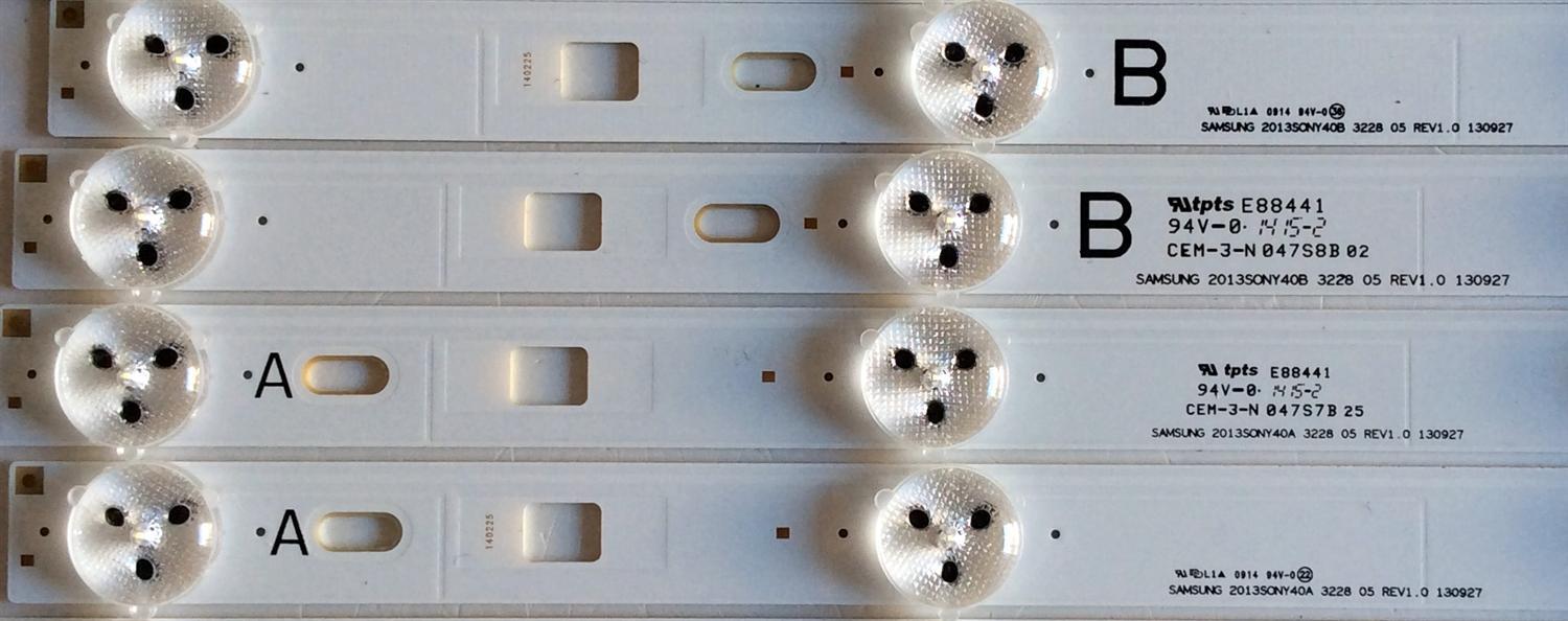 KIT DE LED´S PARA TV (10 PIEZAS) / SONY 1-889-701-11 (1-734-767-11) / 1-889-702-11 (1-734-767-11) / 047S8B 02 / 047S7B 25 / E88441 / SAMSUNG 2013SONY40A 3228 05 REV1.0 130927 / SAMSUNG 2013SONY40B / 130927 / PANEL NS4S400DND01 / MODELO KDL-40W600B - Imagen 2