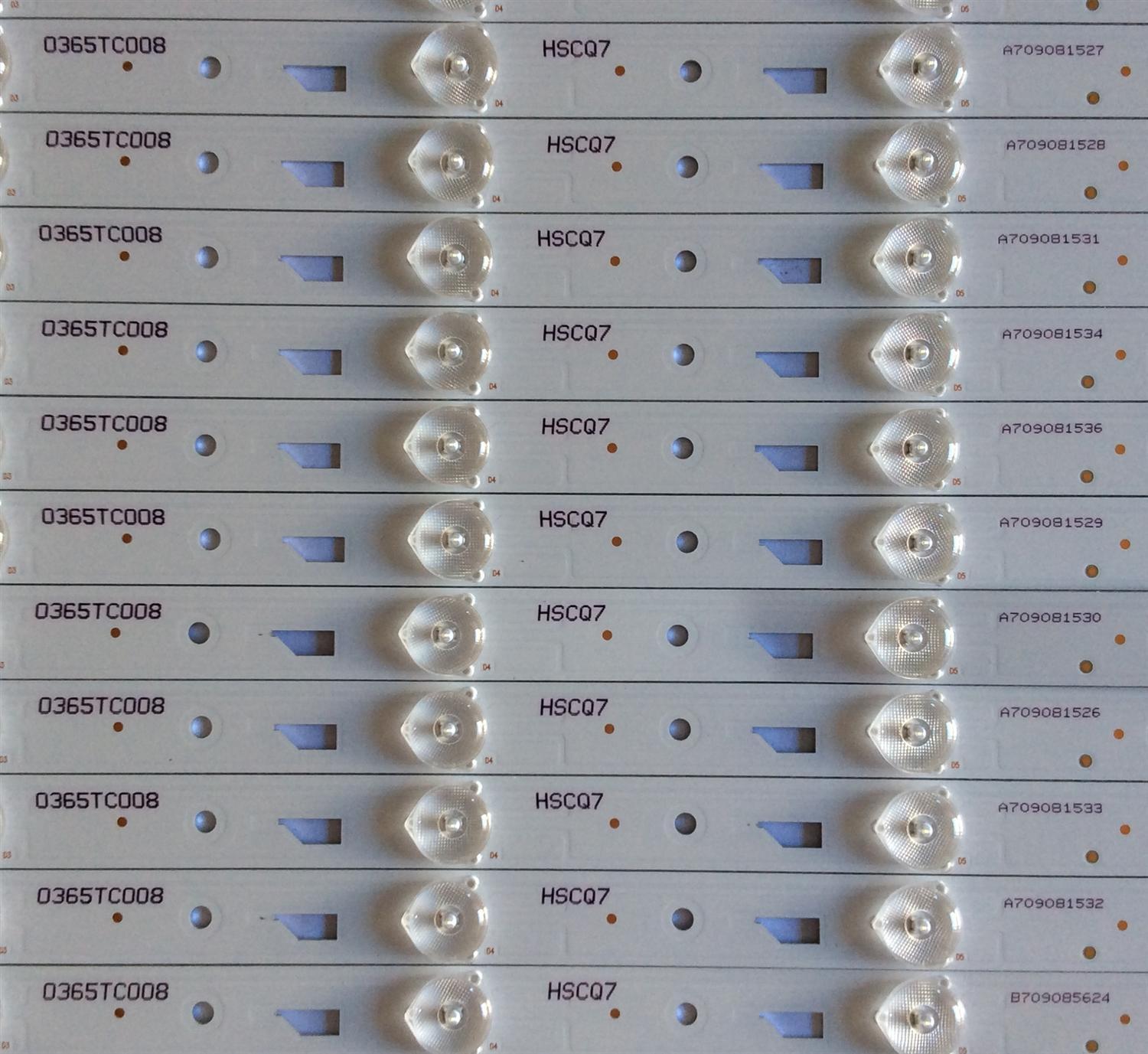 KIT DE LED'S PARA TV RCA (12 PIEZAS) / 0365TC008 / 3P65XC003 / 3P65XC004 / HSCQ7 / PANEL C650U17-E68-5 / MODELO RTRU6527-US - Imagen 3