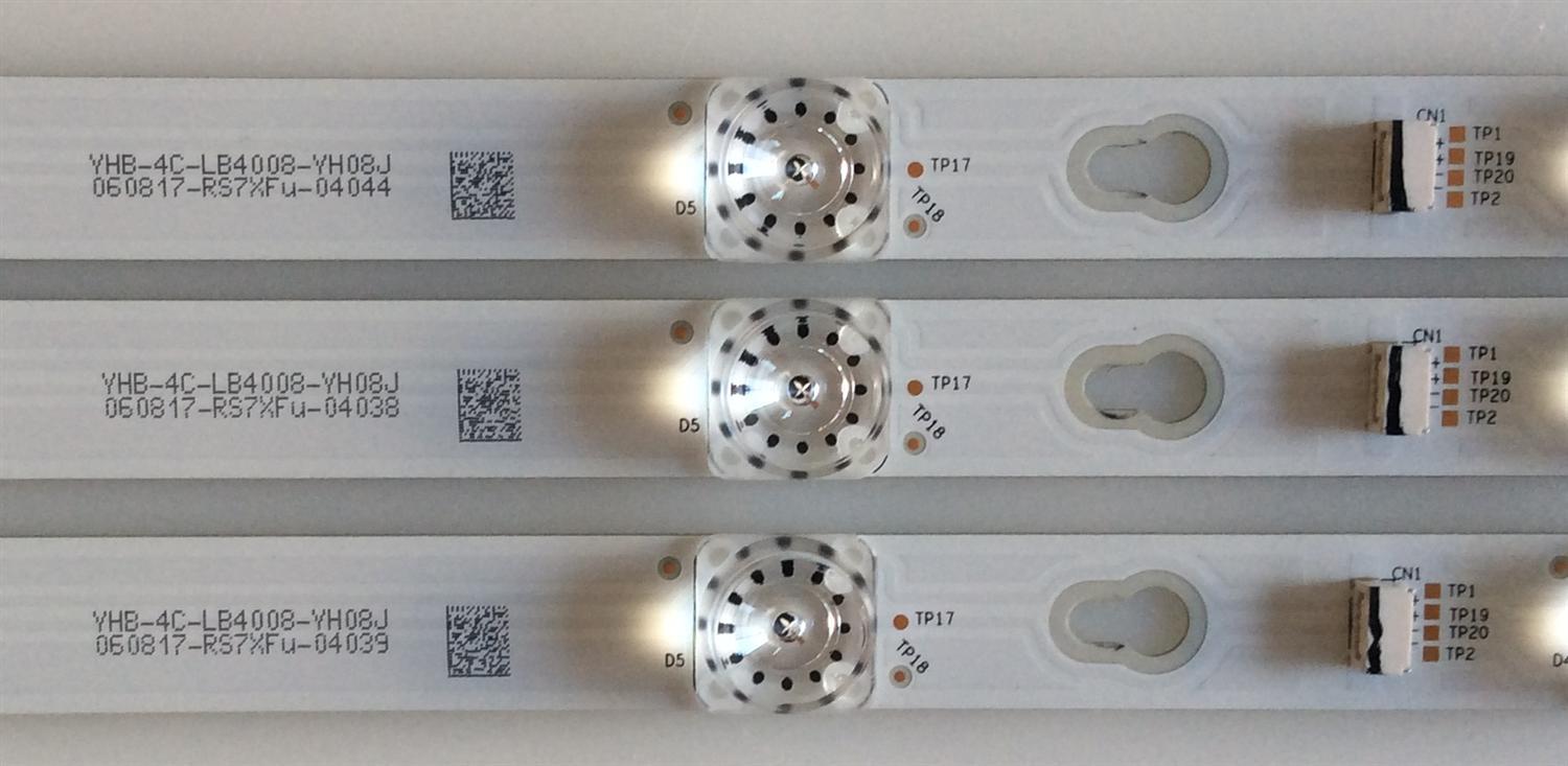 KIT DE LED´S PARA TV TCL (3 PIEZAS) / 006-P1K3541A / TOT_40D2900_3X8_3030C_D6T-2D1_4S1PX2   REV.V5 / 4C-LB4008-YH / PANEL LVF395ND1L / MODELO 40S305LBCA - Imagen 3
